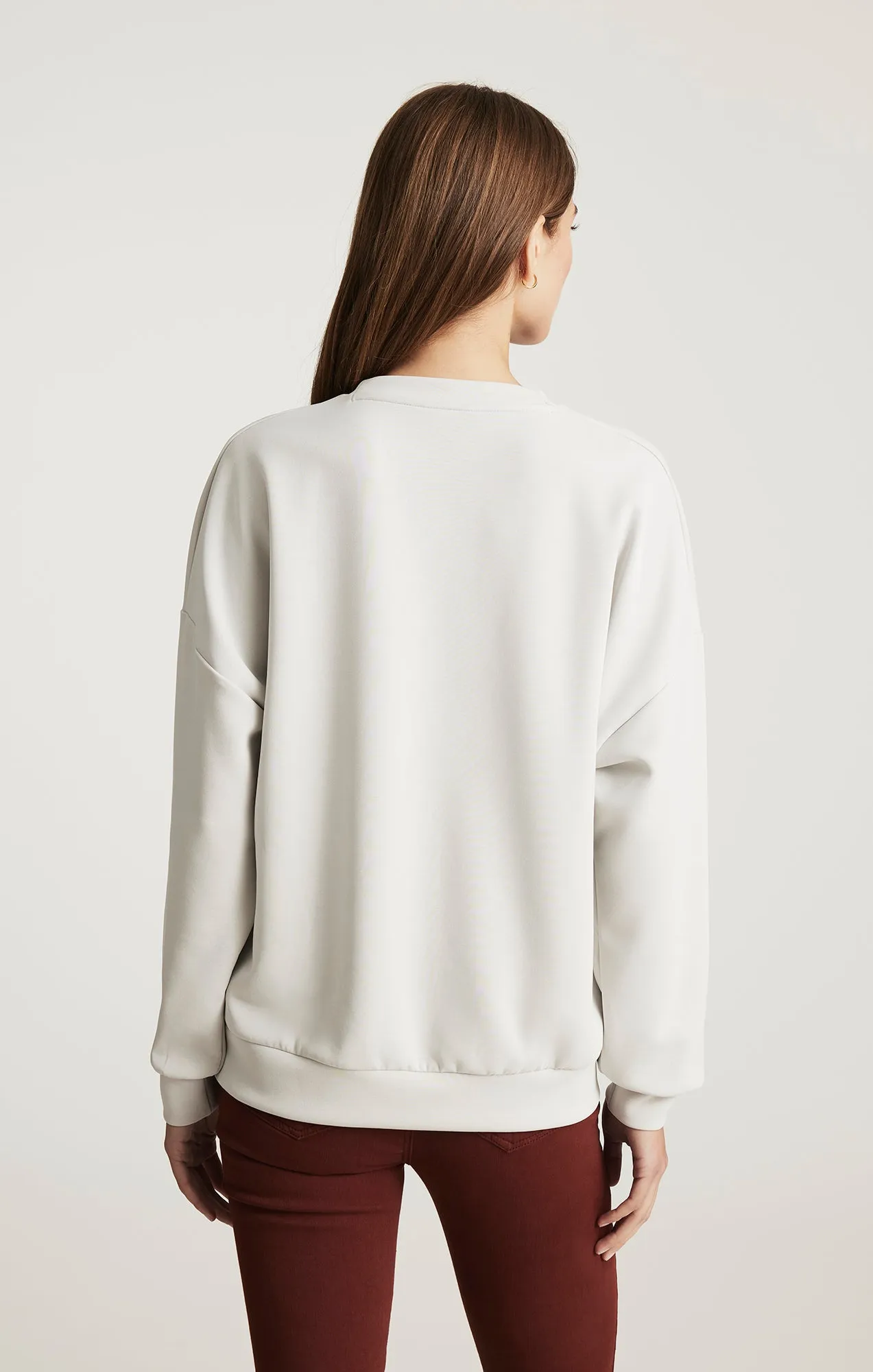 Coffee Shop Long Sleeves LUXE TOUCH TENCEL? SWEATSHIRT IN GRAY VIOLET