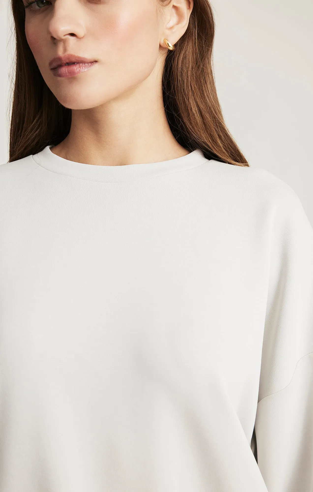 LUXE TOUCH TENCEL? SWEATSHIRT IN GRAY VIOLET Sports Apparel Cozy Warmth