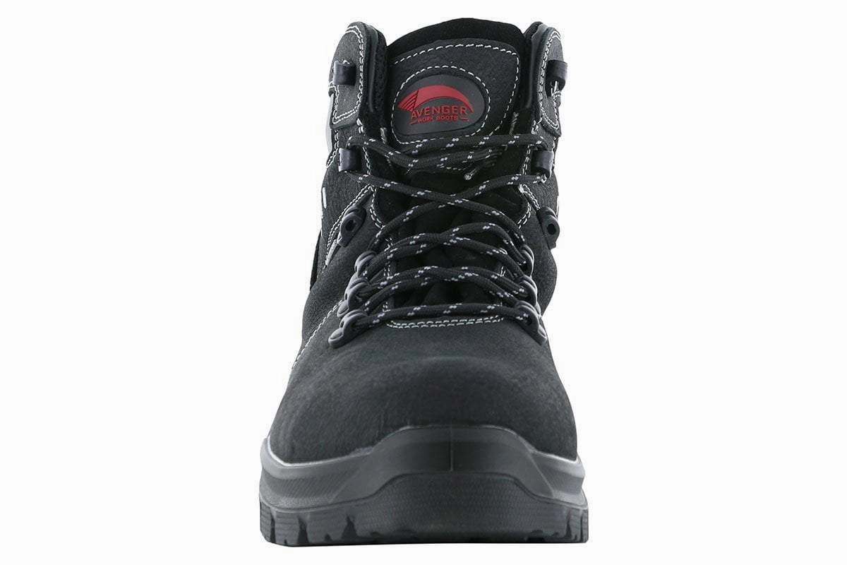 Lace Up Style Warehouse Work Avenger 7400 Waterproof Composite Toe Boot Black