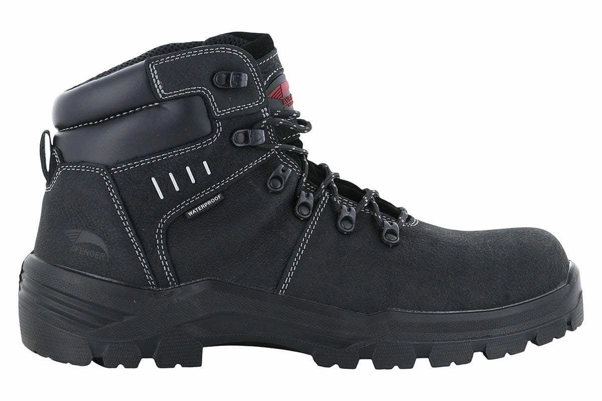 Cushioned Step River Crossing Non Marking Sole Avenger 7400 Waterproof Composite Toe Boot Black