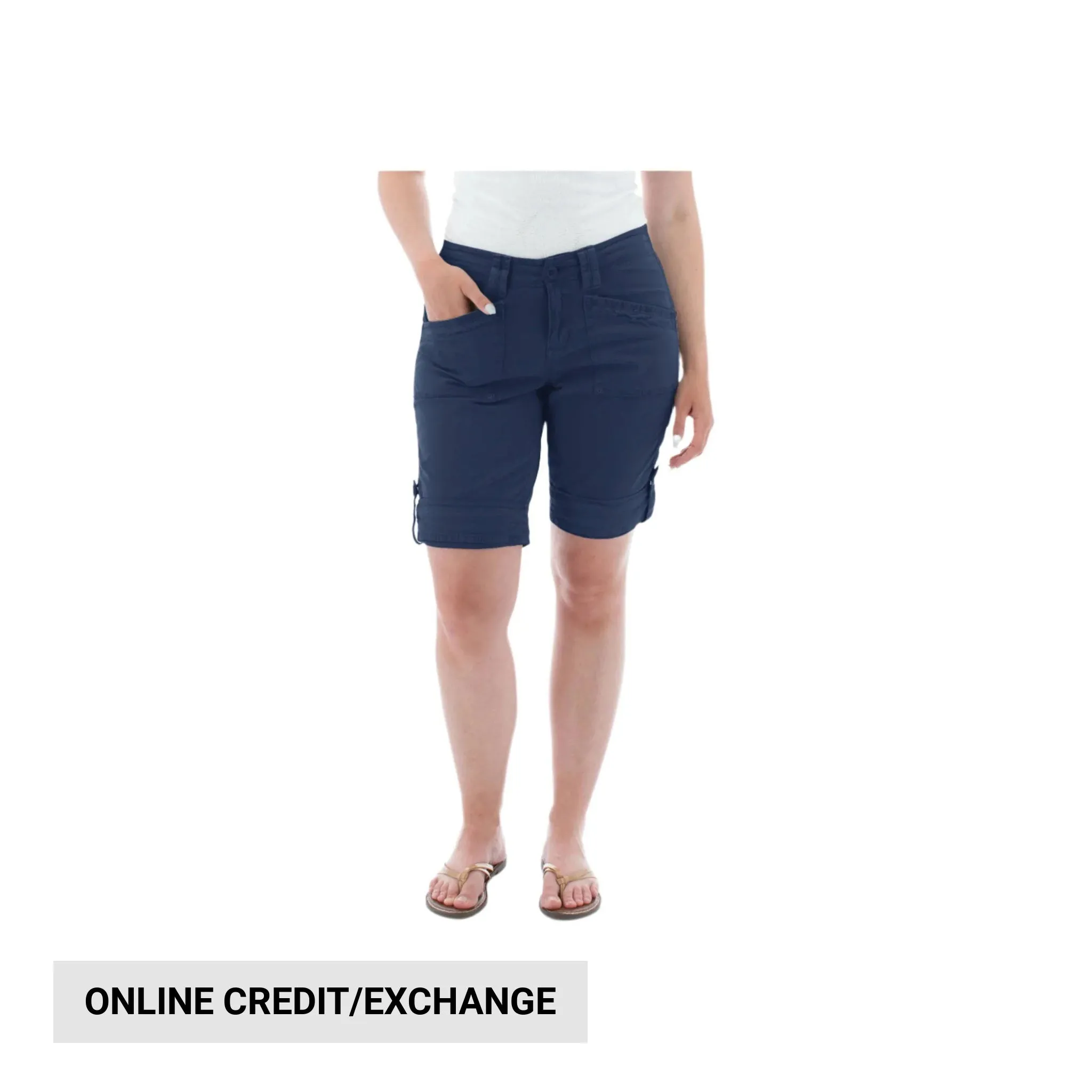 Temperature Regulating Blend Aventura Women's Arden Roll Up Organic Short - Insignia Blue