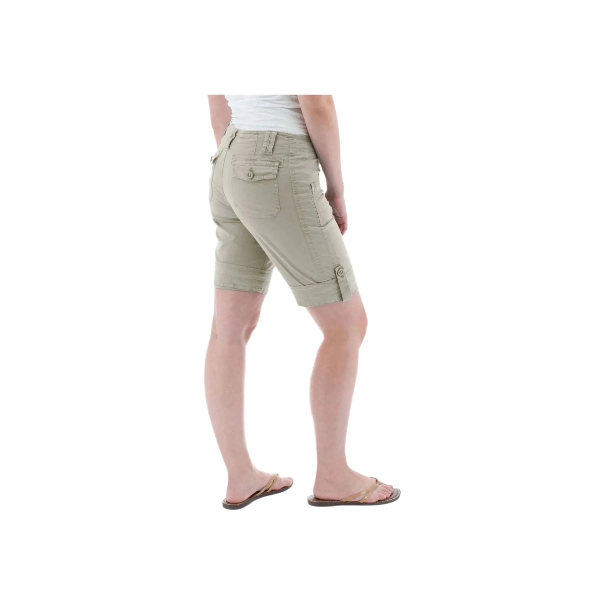 Sports Wear Silicone Gripper Strips Aventura Women's Arden Roll Up Organic Short - Quarry