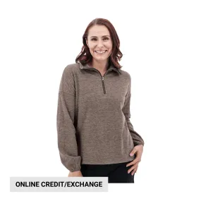 weekday wear Timeless Chic Aventura Women's McKenna Quarter Zip Fleece Pullover - Black Coffee