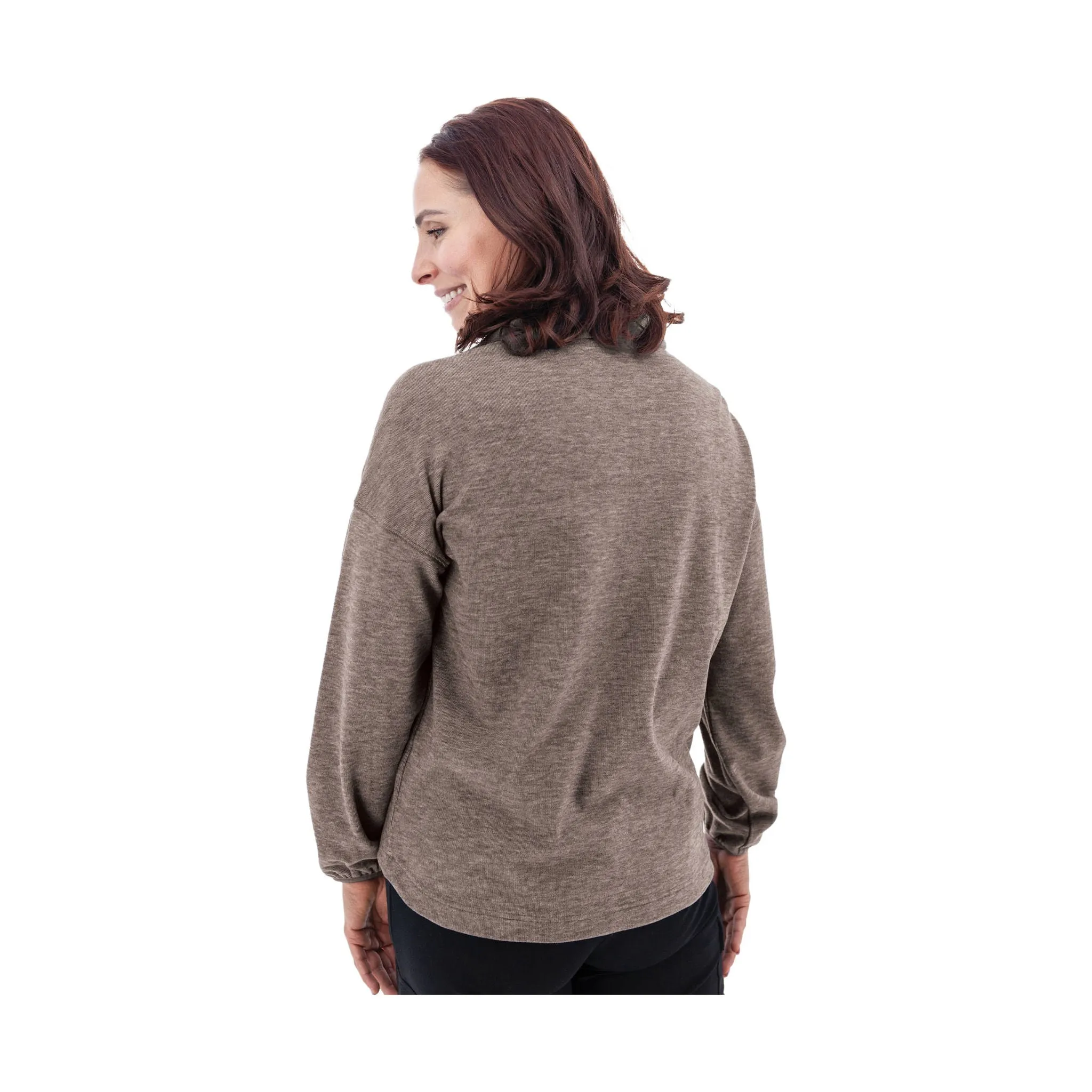 Warm Hues Aventura Women's McKenna Quarter Zip Fleece Pullover - Black Coffee