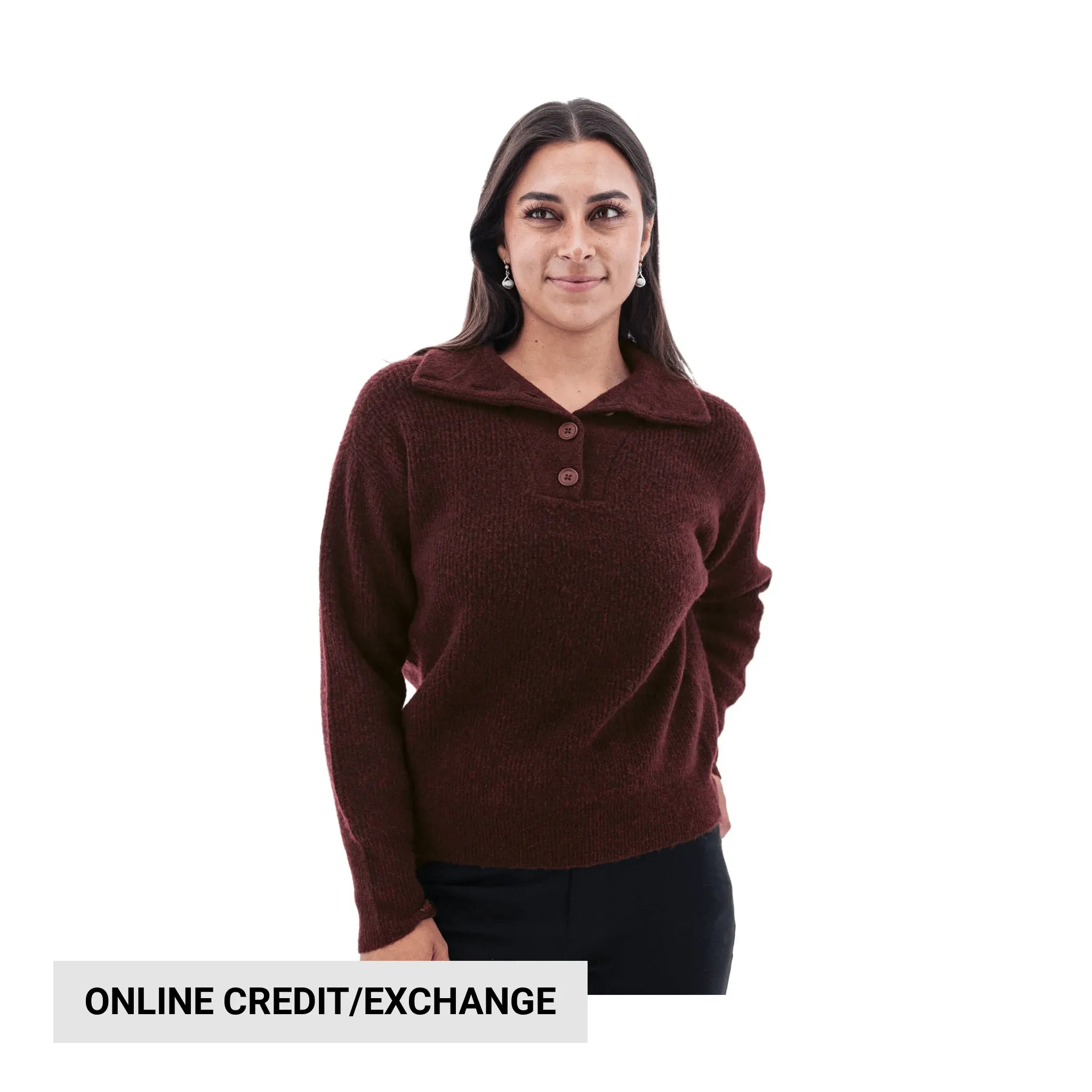 product patchwork creativity Warm in winter Aventura Women's Quincy Sweater - Sun-Dried Tomato