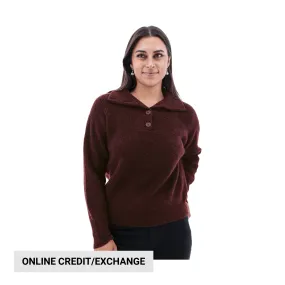 product patchwork creativity Warm in winter Aventura Women's Quincy Sweater - Sun-Dried Tomato