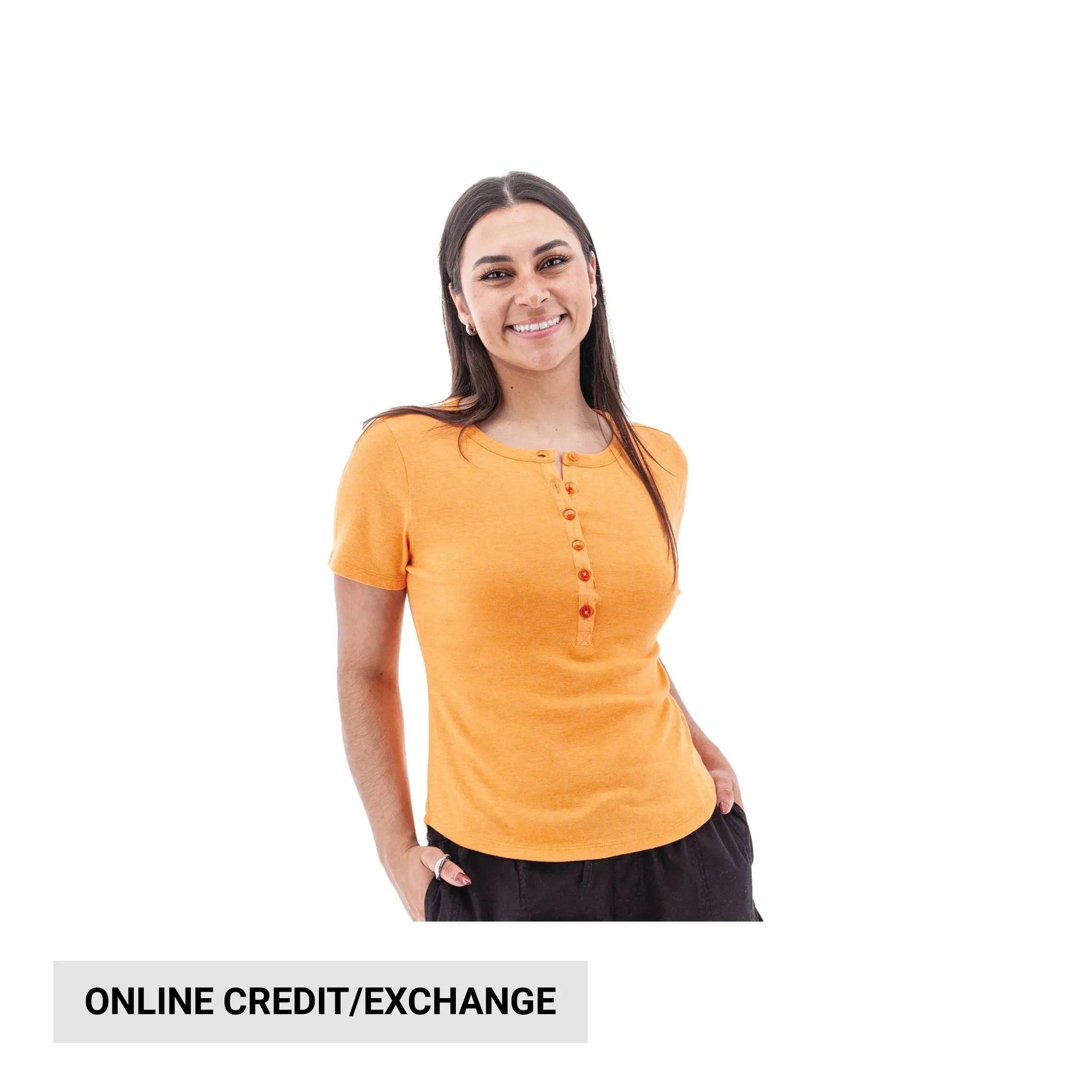 Ventilation Panel Aventura Women's Sandia Henley Tee - Apricot