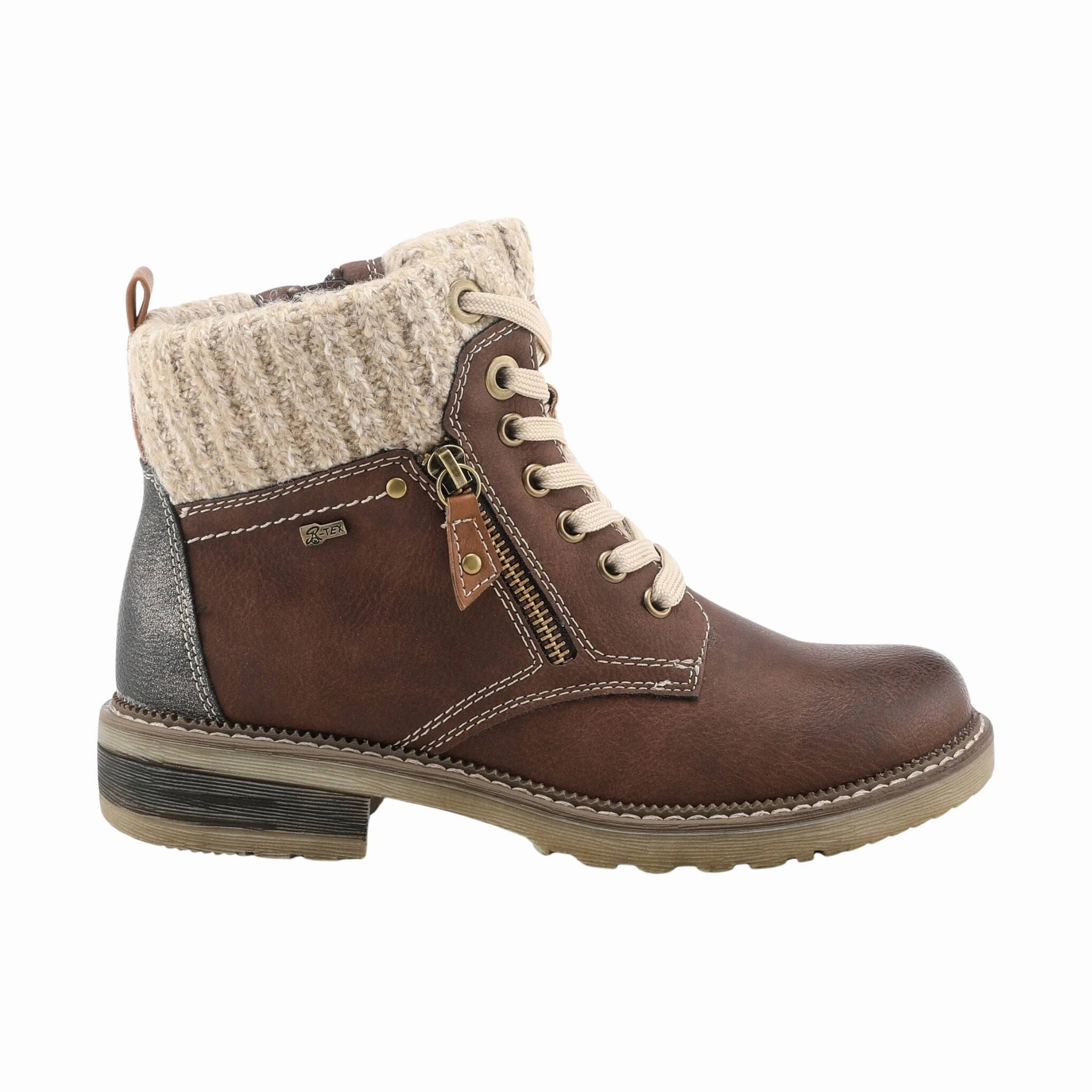 Spring Step Women's Relife Khazera Boots - Brown Biker Tough