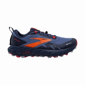 Minimal Comfort Comfortable Fitment Brooks Women's Cascadia 17 GTX Trail Running Shoes - Navy/Bittersweet/Peacoat