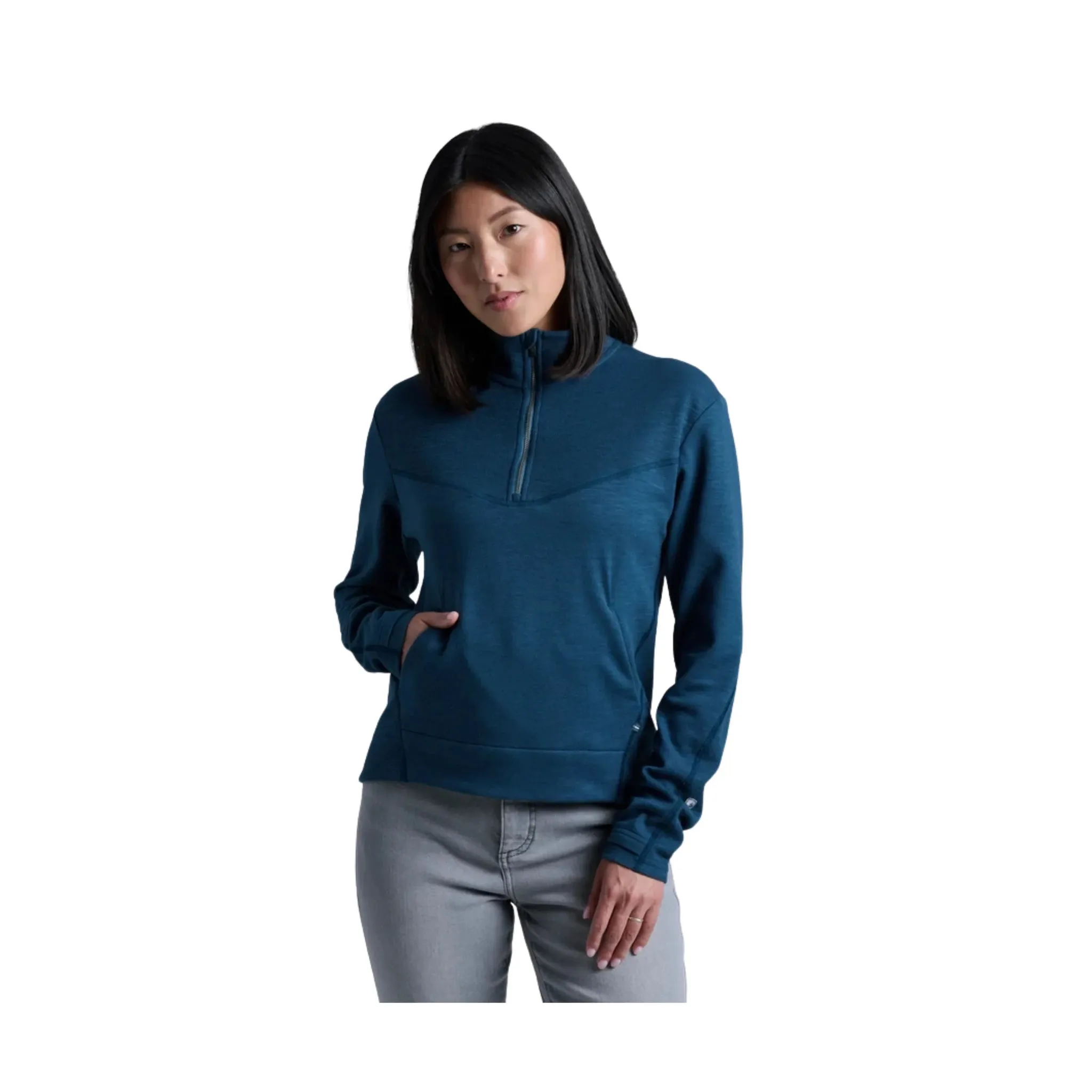 Kuhl Women's Lola Half Zip - Metal Blue product safety product bow cuteness