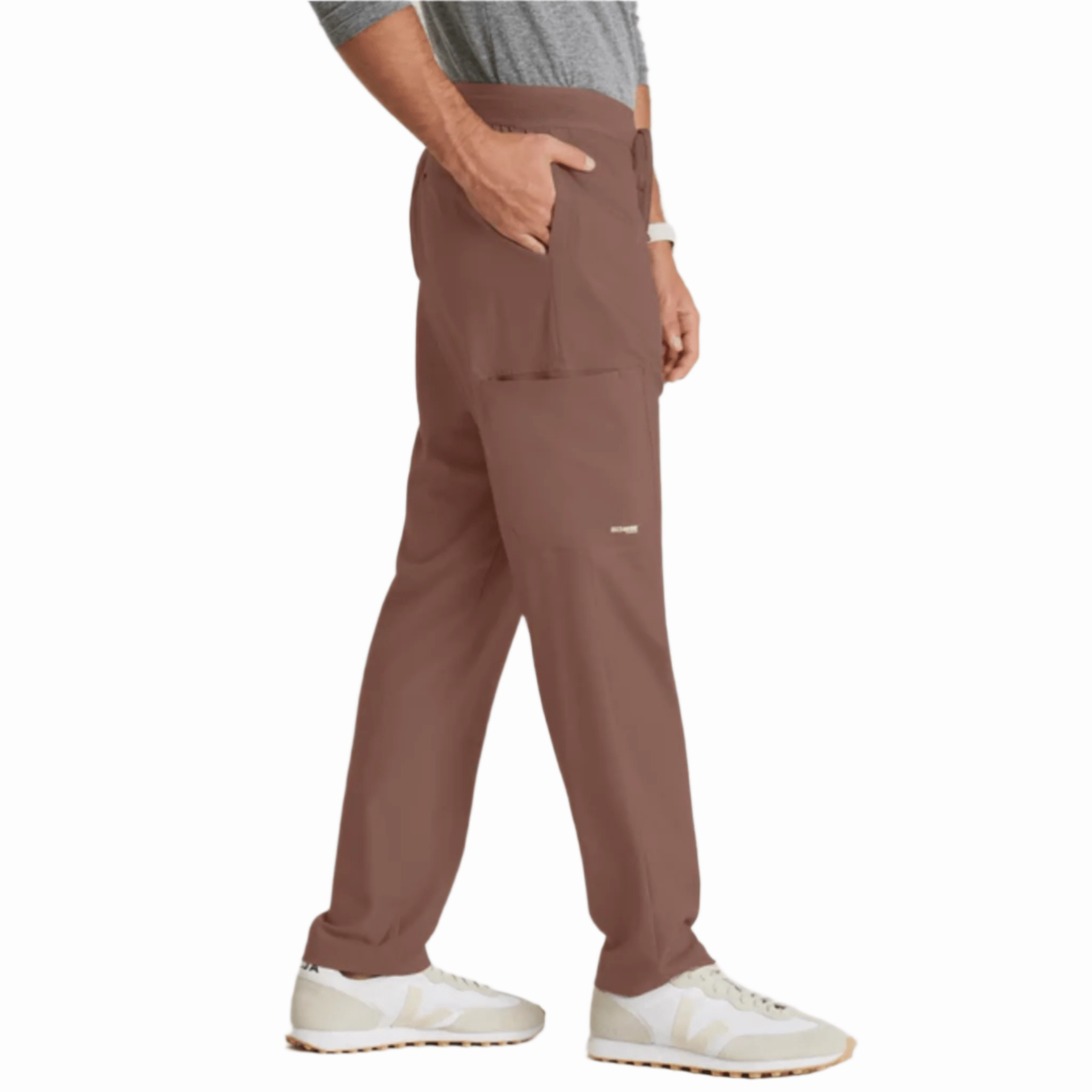 Tear Resistant Fabric Stretch Waist Barco Men's Highland Slim Straight Leg Scrub Pant - Driftwood