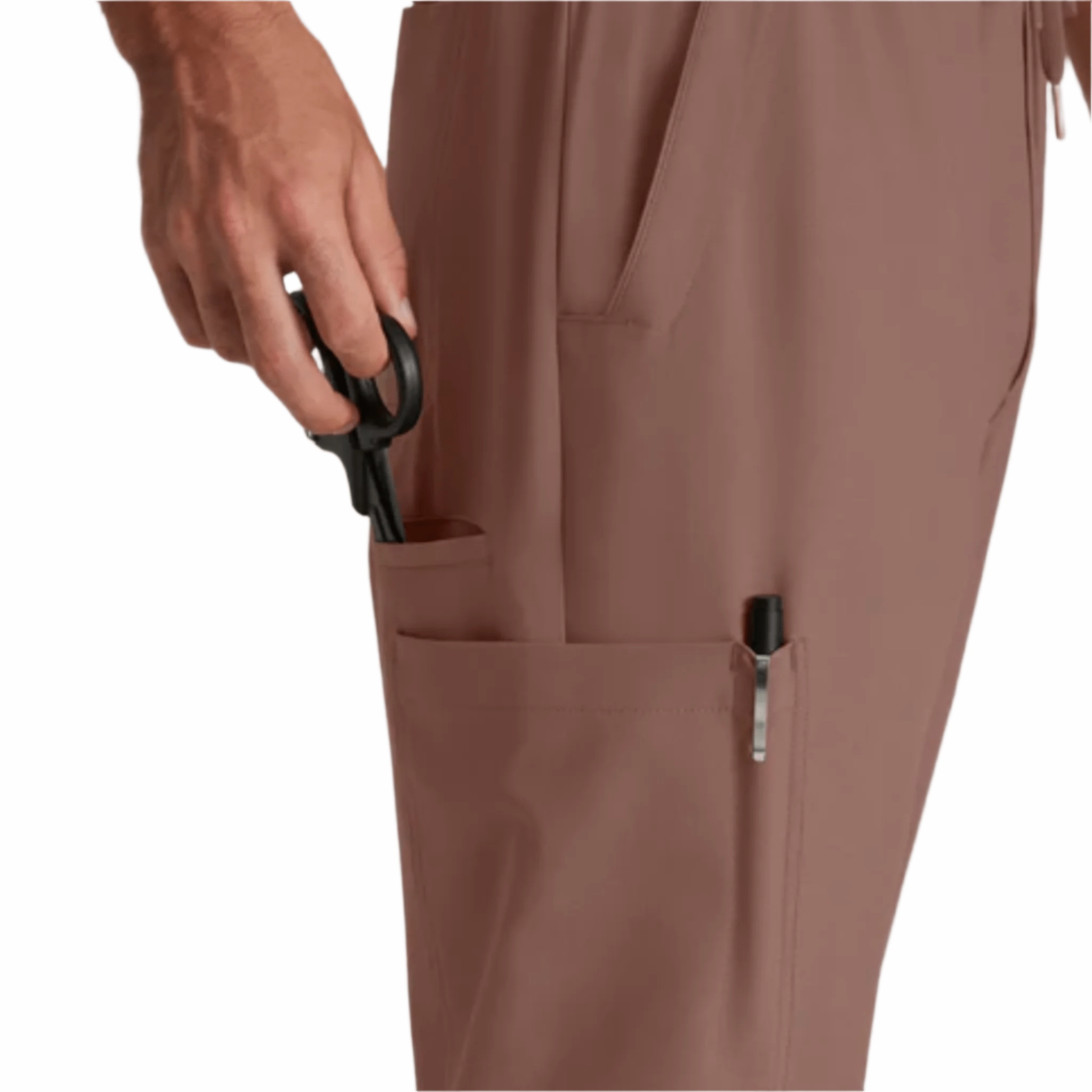 Cozy Stretch Sleek and Soft Barco Men's Voyager Jogger Scrub Pant - Driftwood