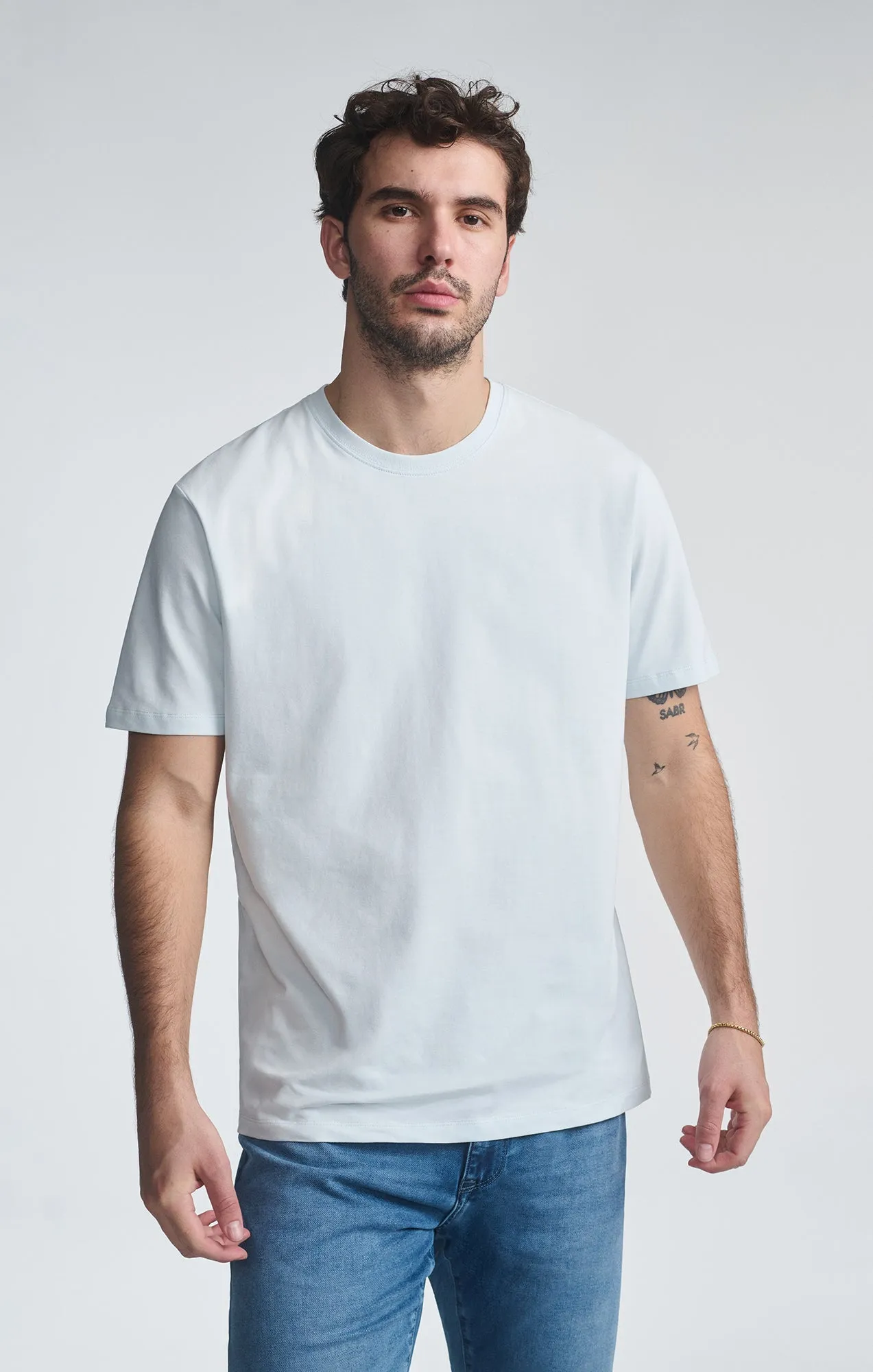 BASIC CREW NECK T-SHIRT IN ILLUSION BLUE Classic Crew Neck