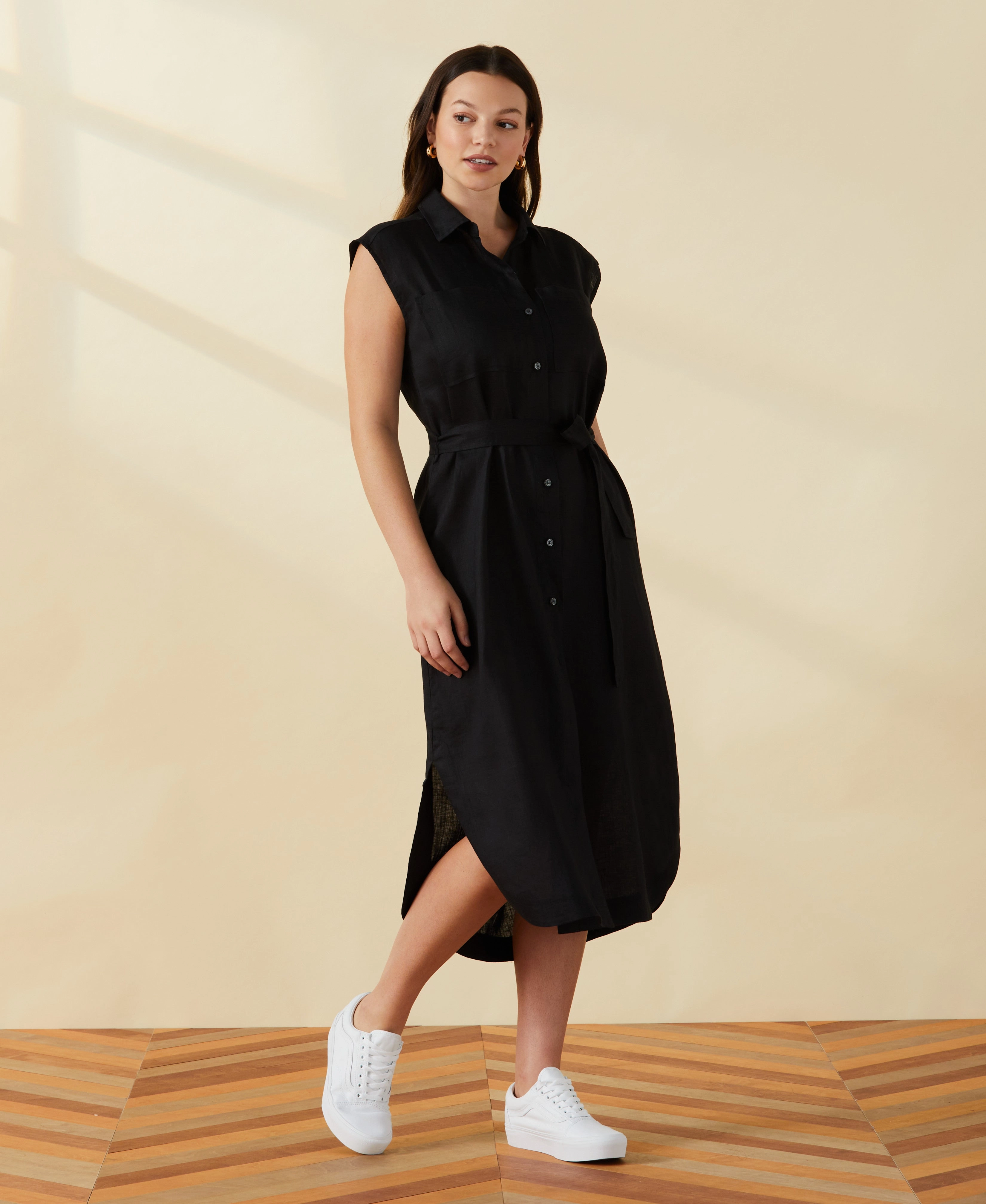 Linen Shirtdress Smooth Texture Simple Shape