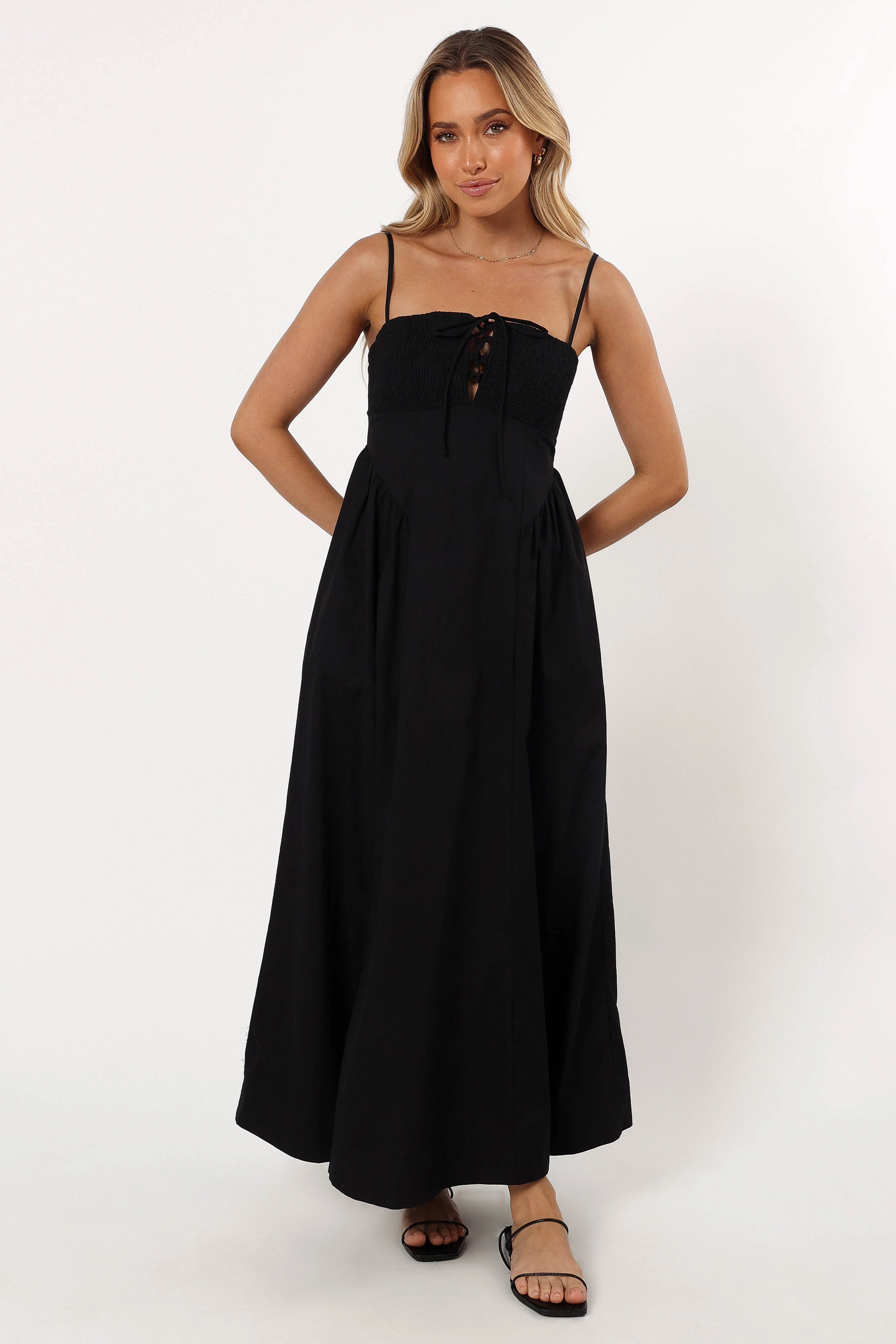 Alena Midi Dress - Black Lace Fine
