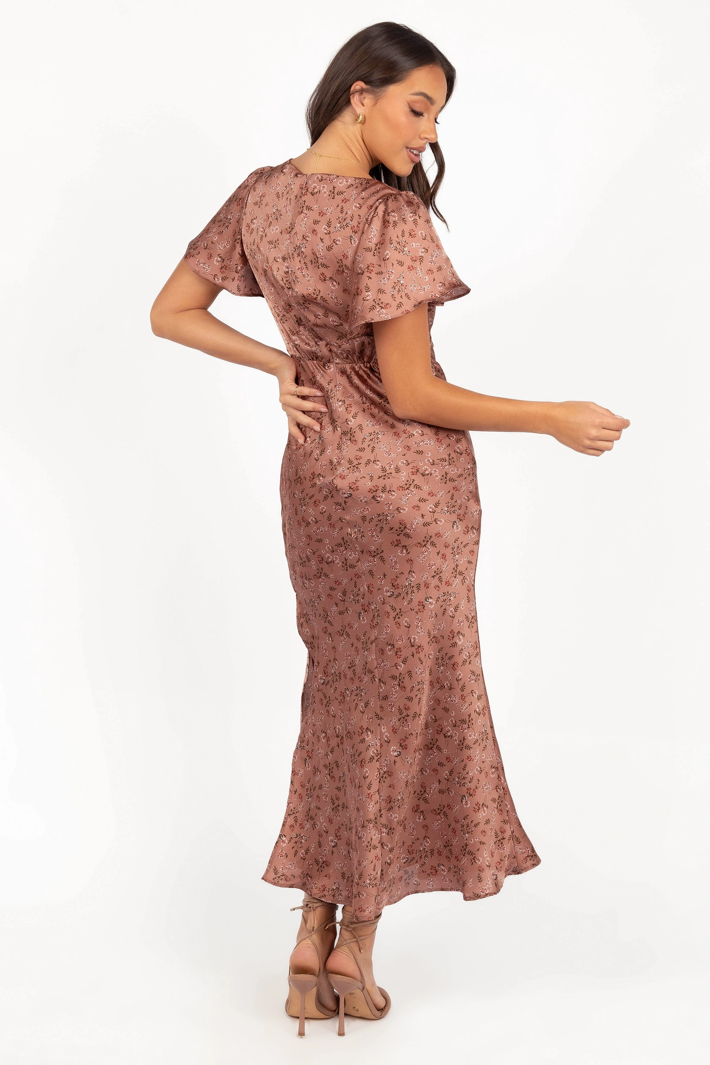 Relax Style classic waist Flossy Maxi Dress - Mauve