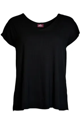 Heat Transfer Printing Essential Style Wear Bella V-Neck Top | Solid Black Soft Touching