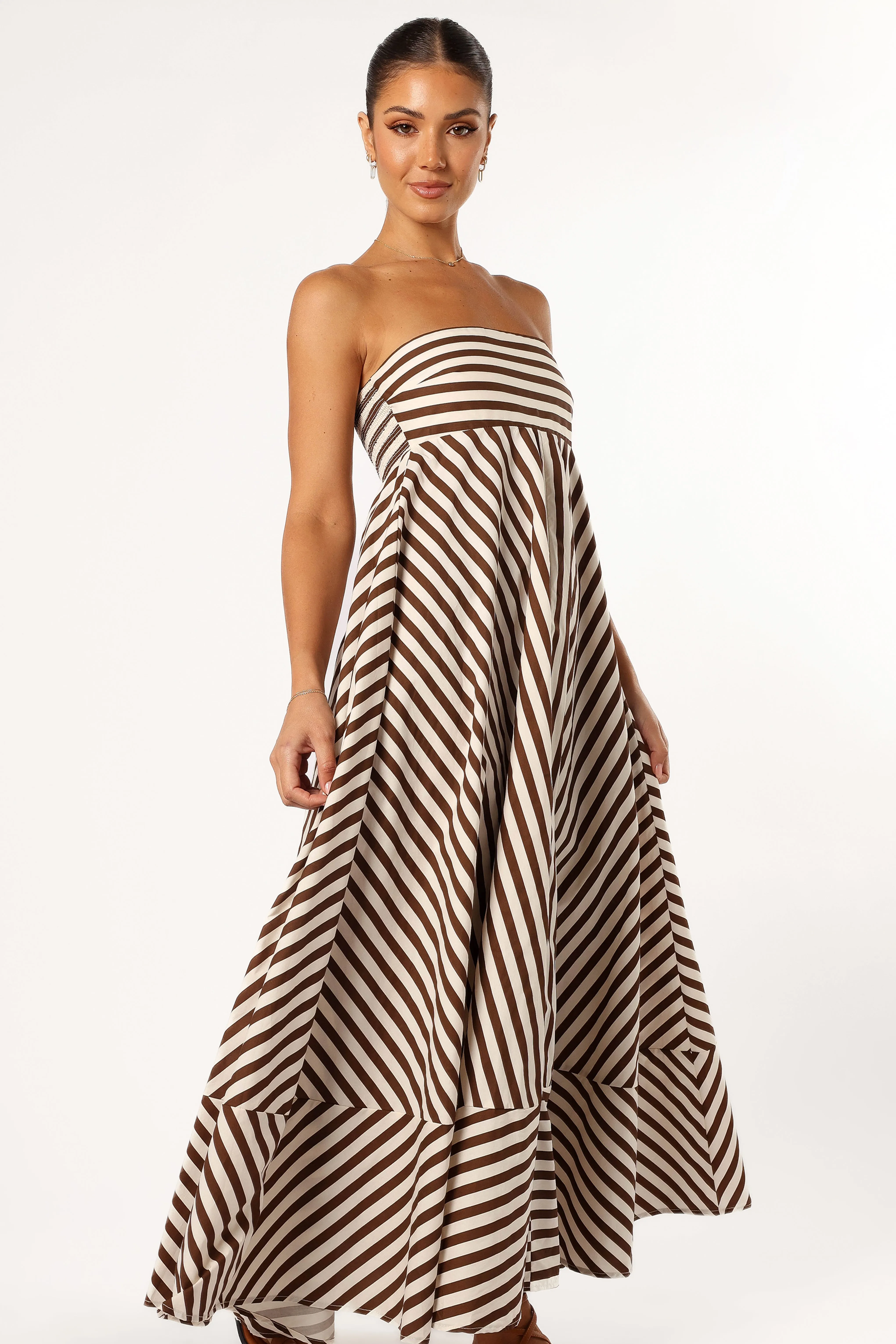 Bowie Strapless Maxi Dress - Chocolate Comfortable Touch Gentle Texture
