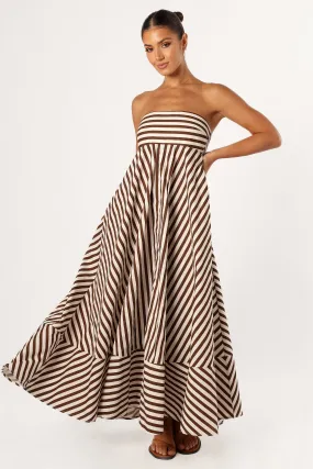 Formal Setting Care-Instructions-Included Bowie Strapless Maxi Dress - Chocolate