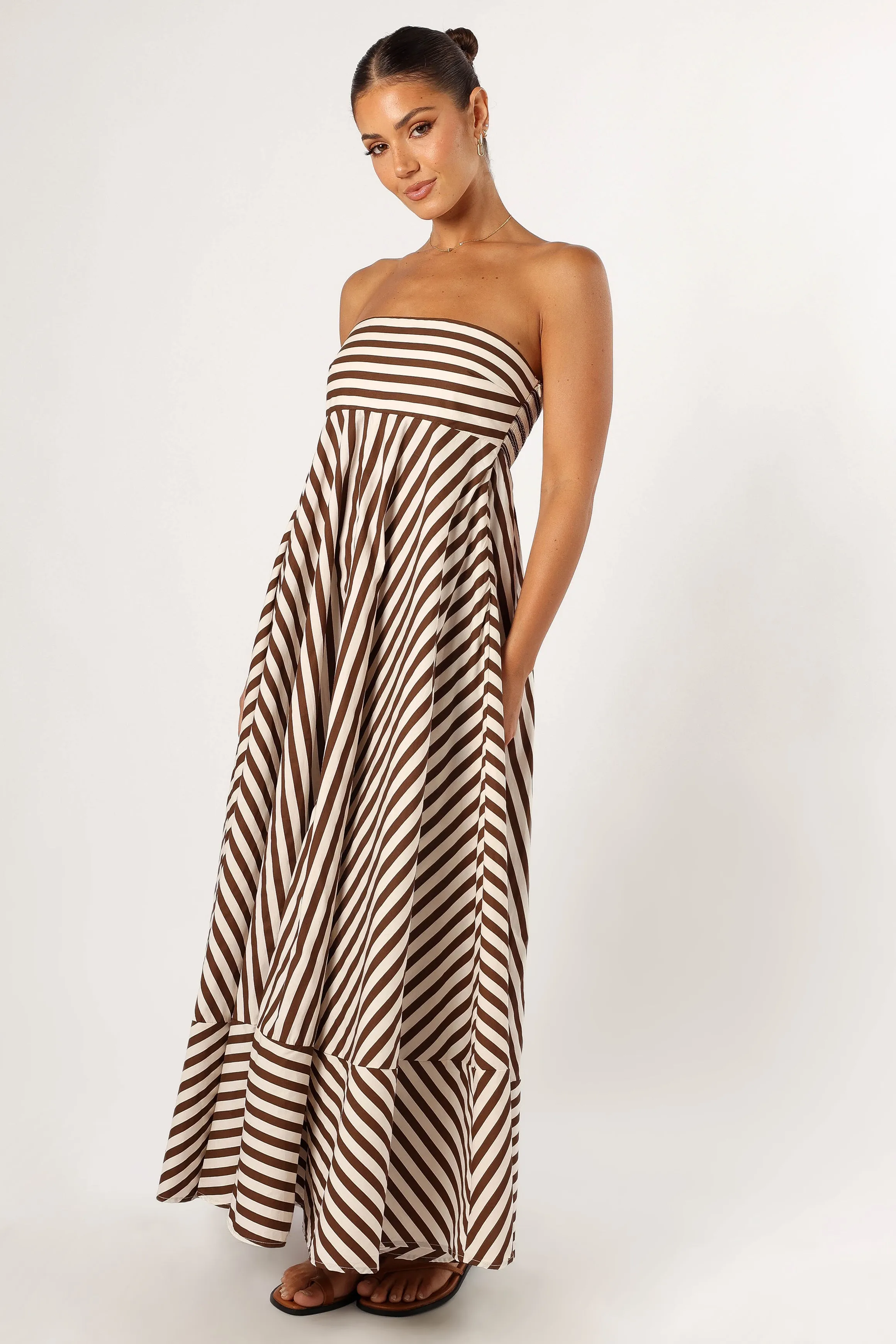 Cool Season Body Flow Bowie Strapless Maxi Dress - Chocolate