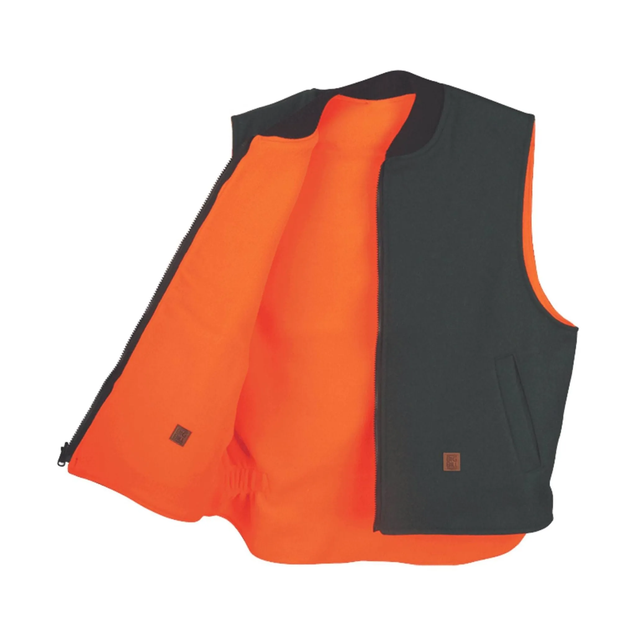 Big Bill Men's Reversible Wool Vest - Green/Orange FlexFoldPackaging Layered Comfort Look