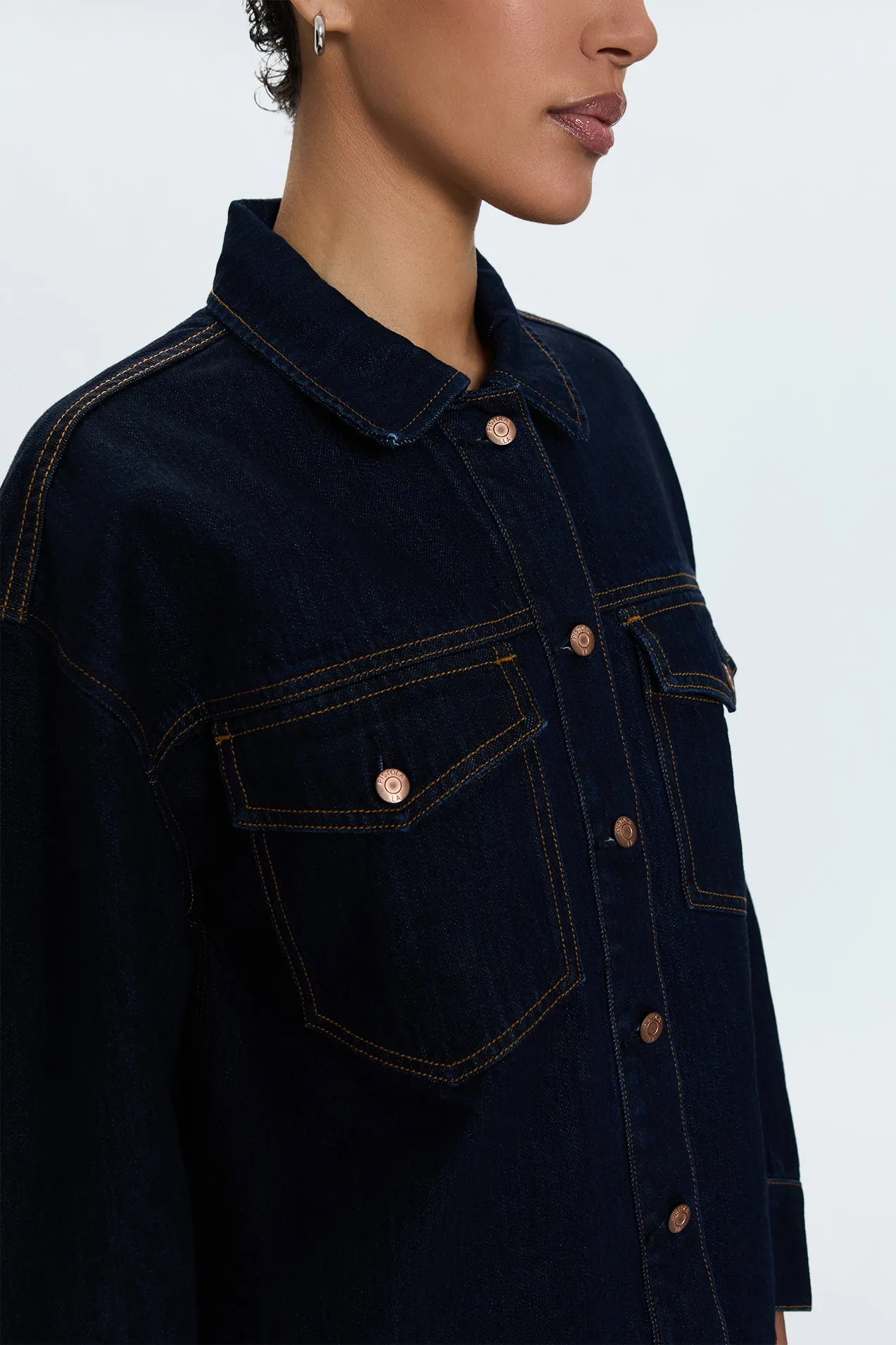 Bonded Seam Technology Mandy Denim Shacket - Countdown