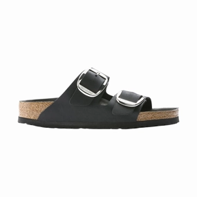 Casual Footwear for Travel Beach Footwear Birkenstock Arizona Big Buckle Sandal - Oiled Leather Black