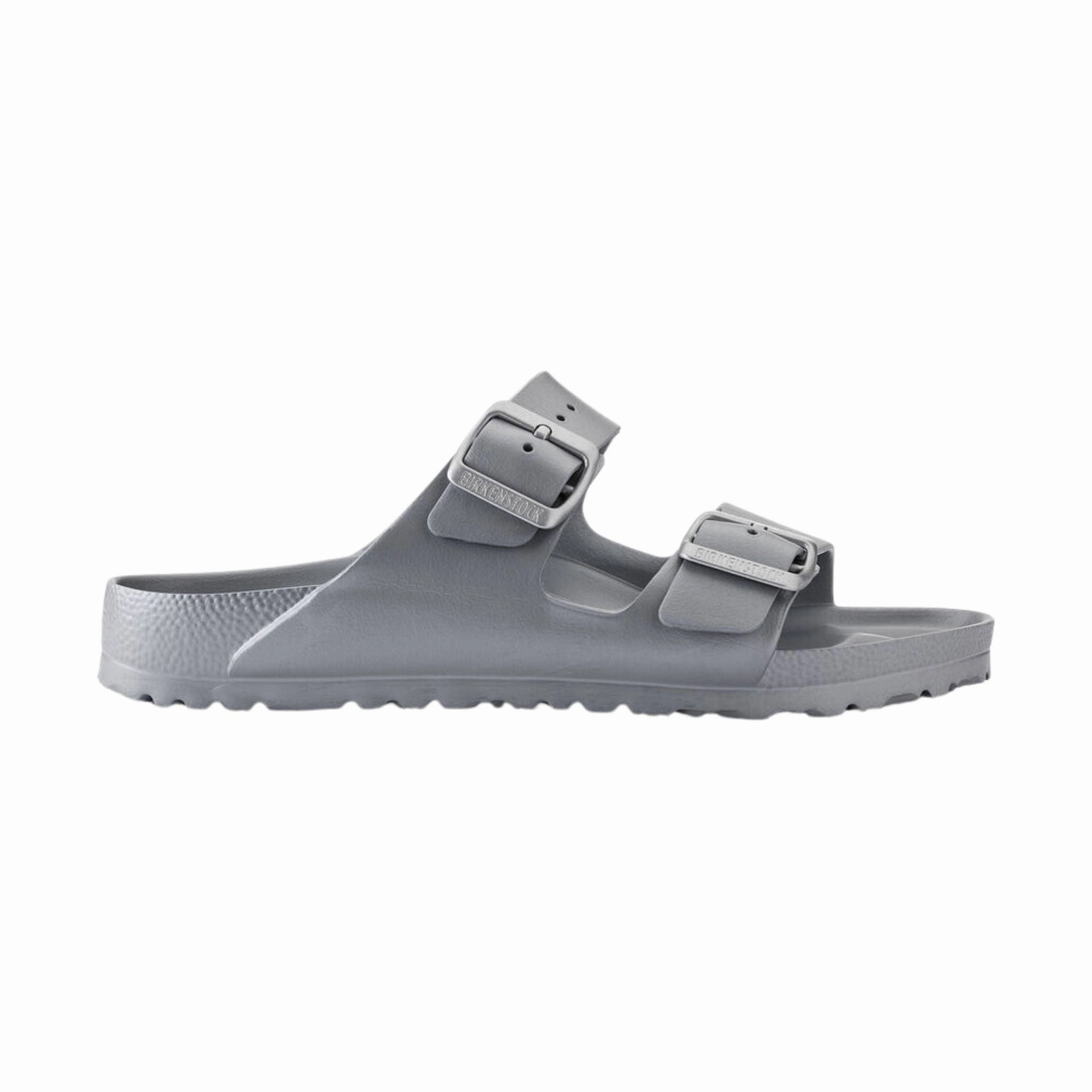 Birkenstock Arizona Essentials EVA Sandal - Metallic Silver Vegan Synthetic Leather Ergonomic Shape