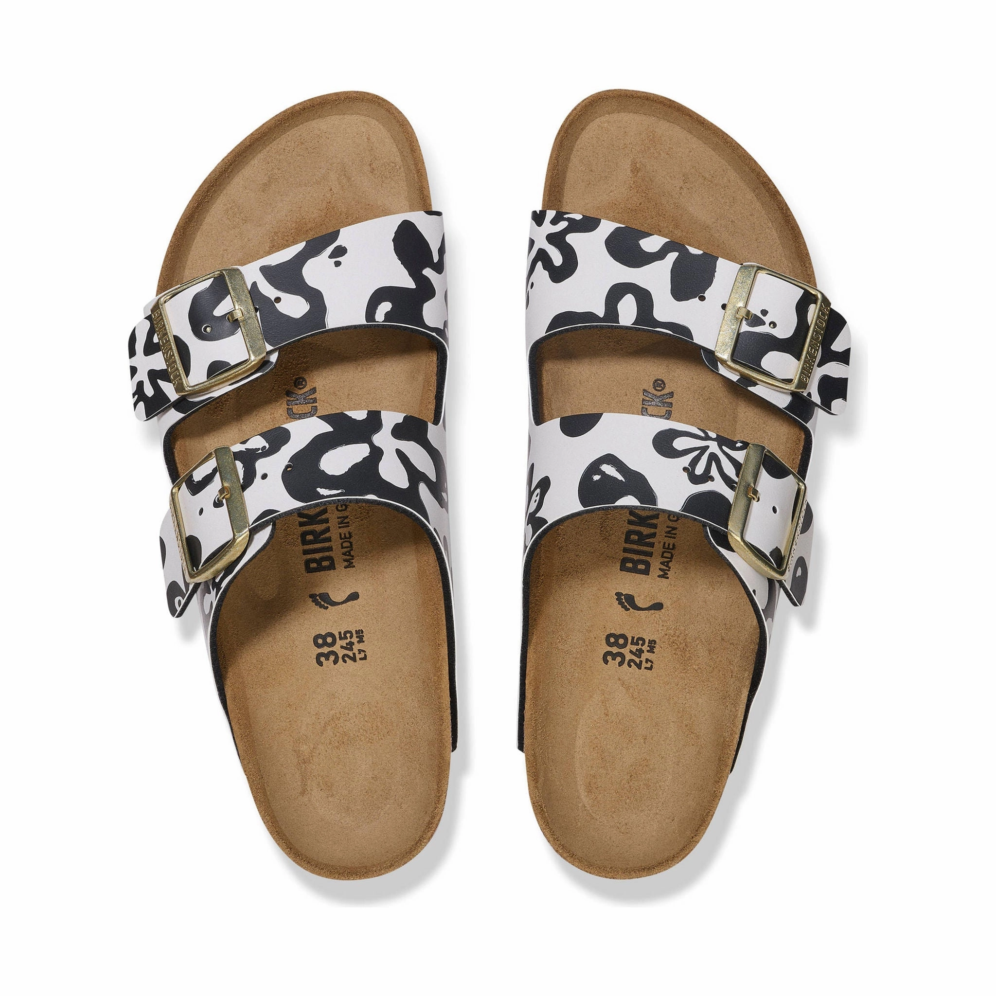 Birkenstock Arizona Sandal - Birko-Flor Blooms White/Black Thermoplastic