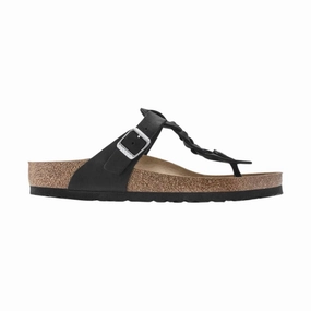 light shoes Beach Fun Birkenstock Gizeh Braided Sandals - Oiled Leather Black