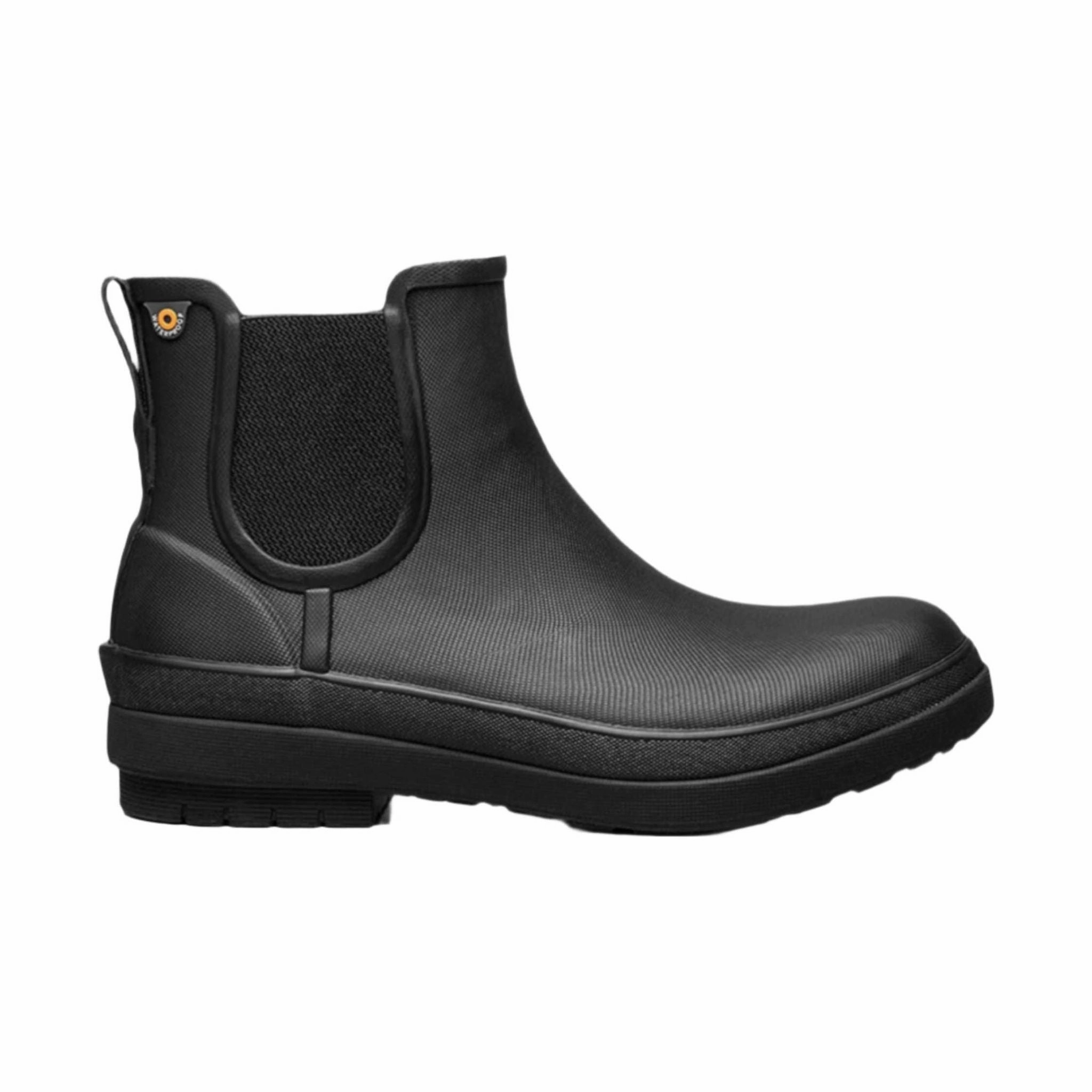Bogs Women's Amanda II Chelsea Slip On Rain Boot - Black Anti Odor City Walking