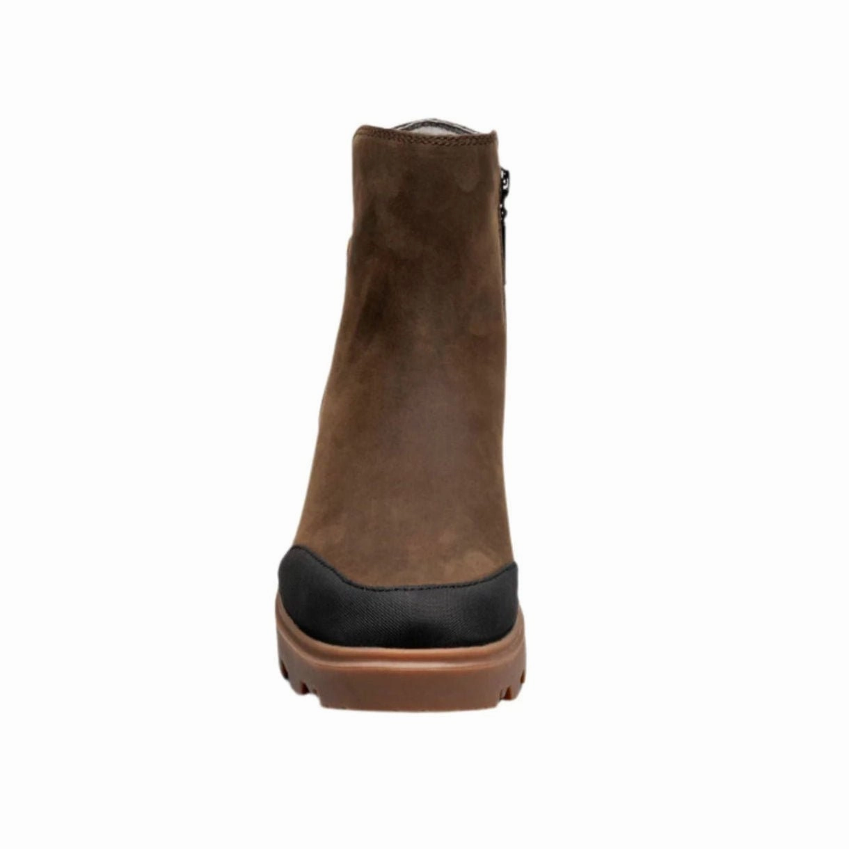 Breathable Mesh Panels Bogs Women's Holly Zip Leather II Rain Boots - Dark Brown