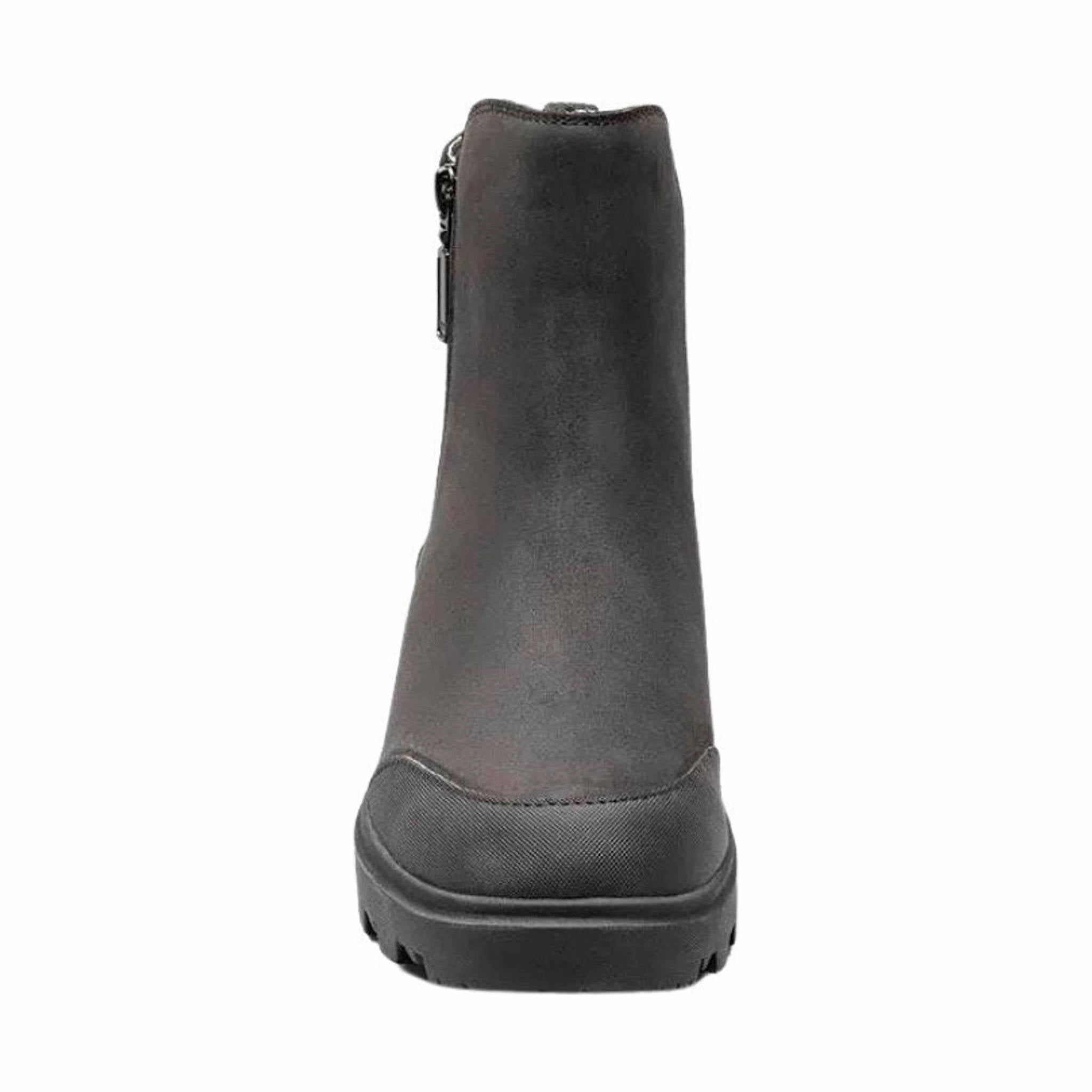 Outdoor Utility Walking Bogs Women's Holly Zip Leather Rain Boot - Black