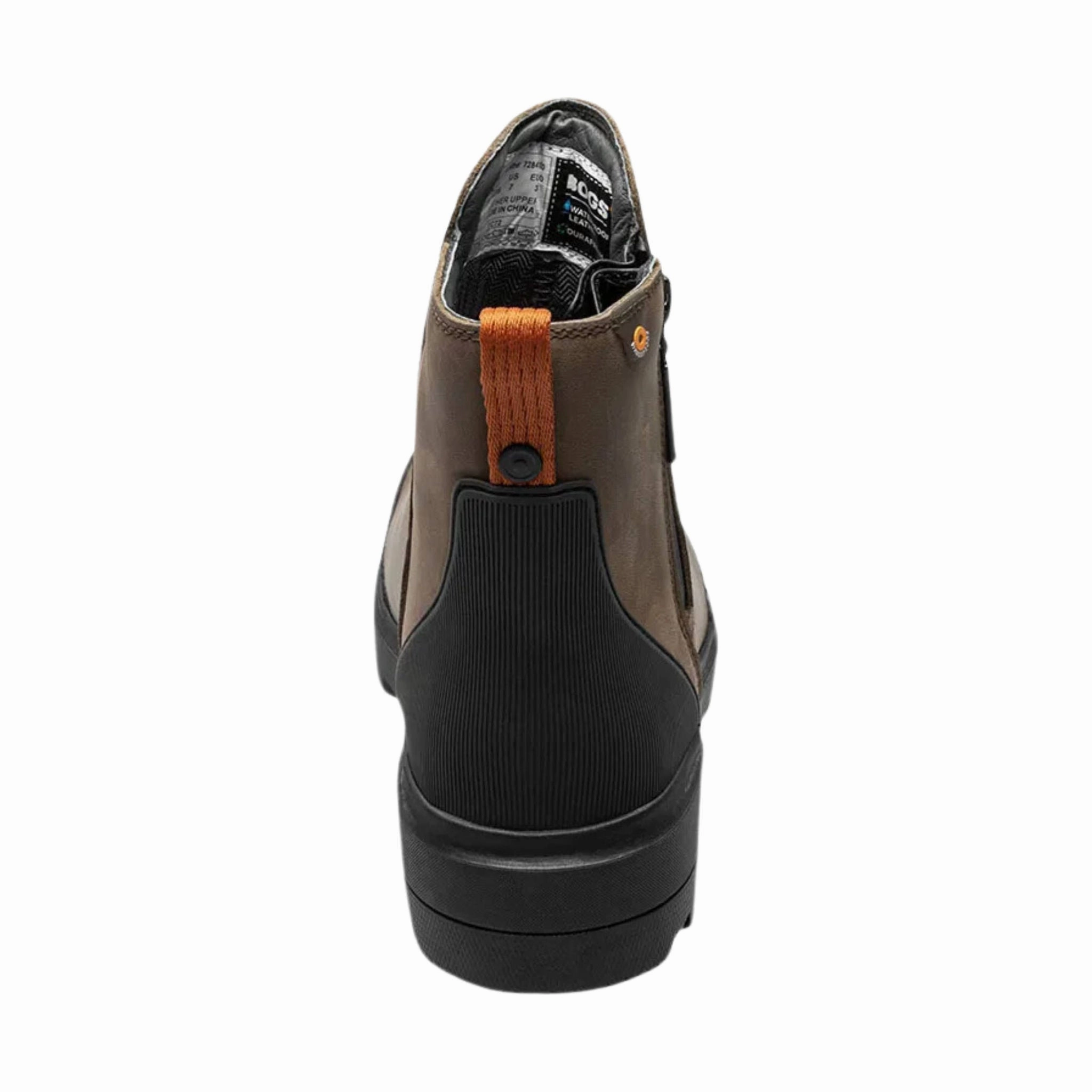 Comfortable ankle Bogs Women's Holly Zip Leather Rain Boot - Brown