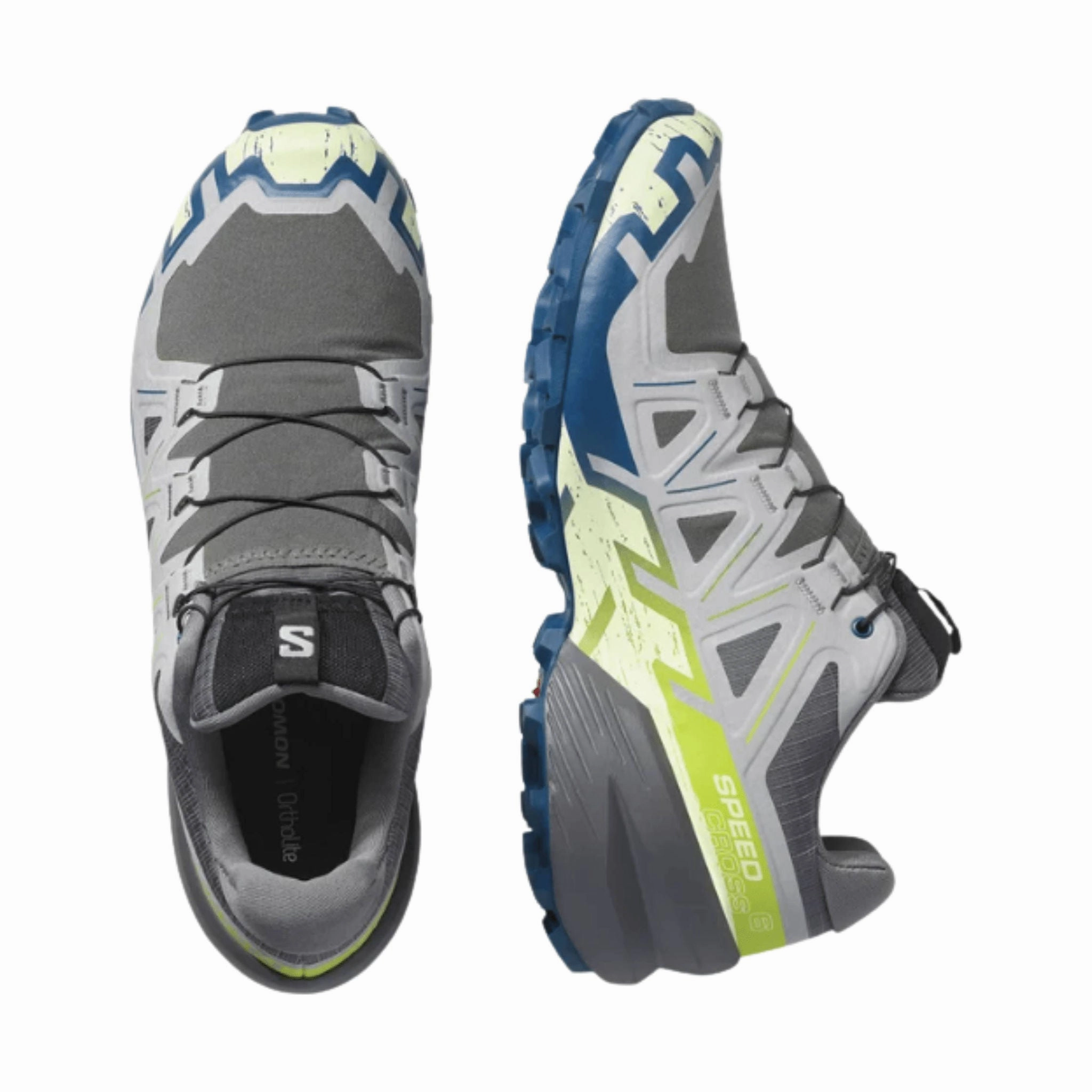 Ultra Low Profile Salomon Men's Speedcross 6 Trail Running Shoes - Castlerock/Lime Cream/Poseidon