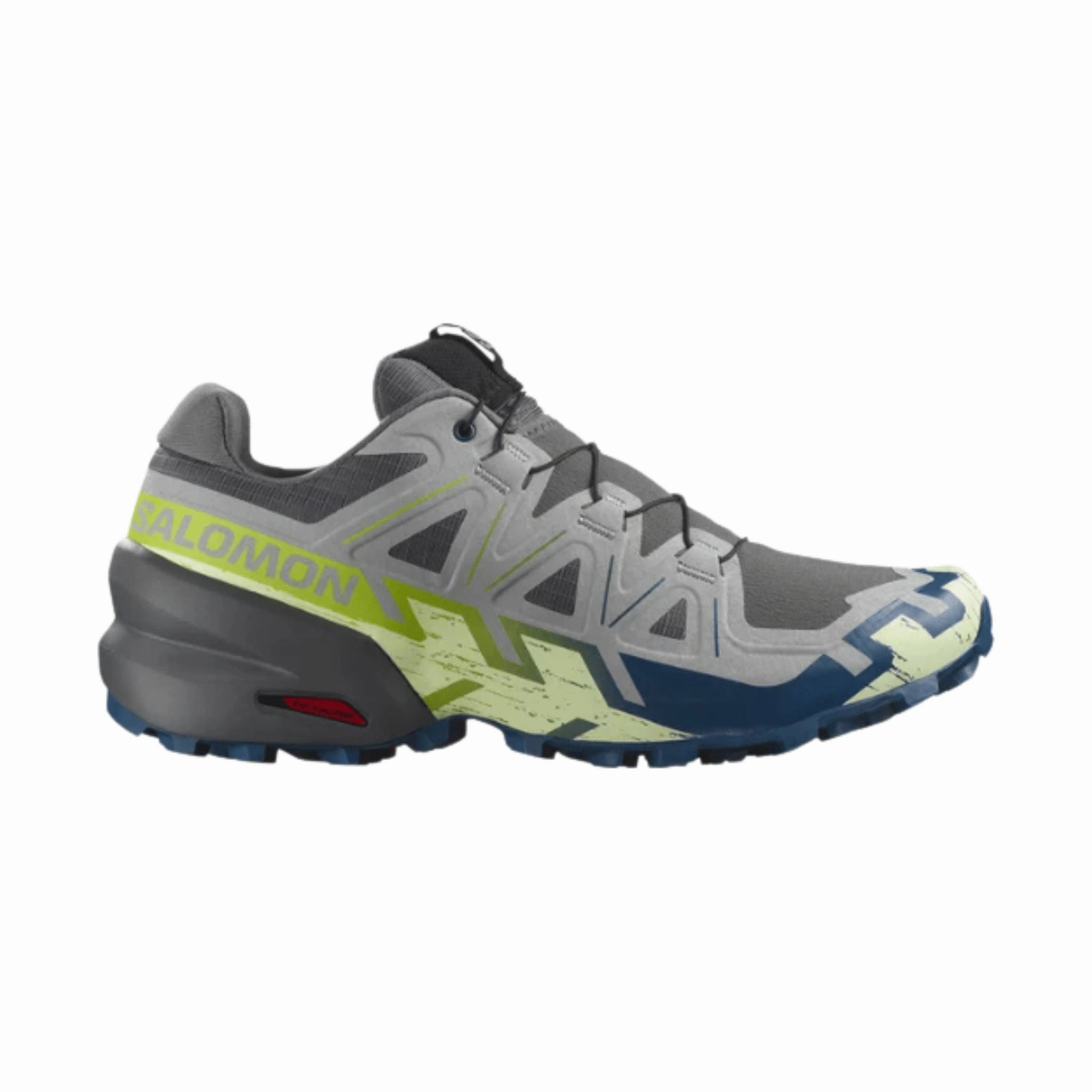 Salomon Men's Speedcross 6 Trail Running Shoes - Castlerock/Lime Cream/Poseidon Simple Edge