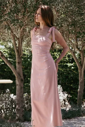 Patterson Tie Shoulder Midi Dress - Blush Breeze Grace Soul Warm