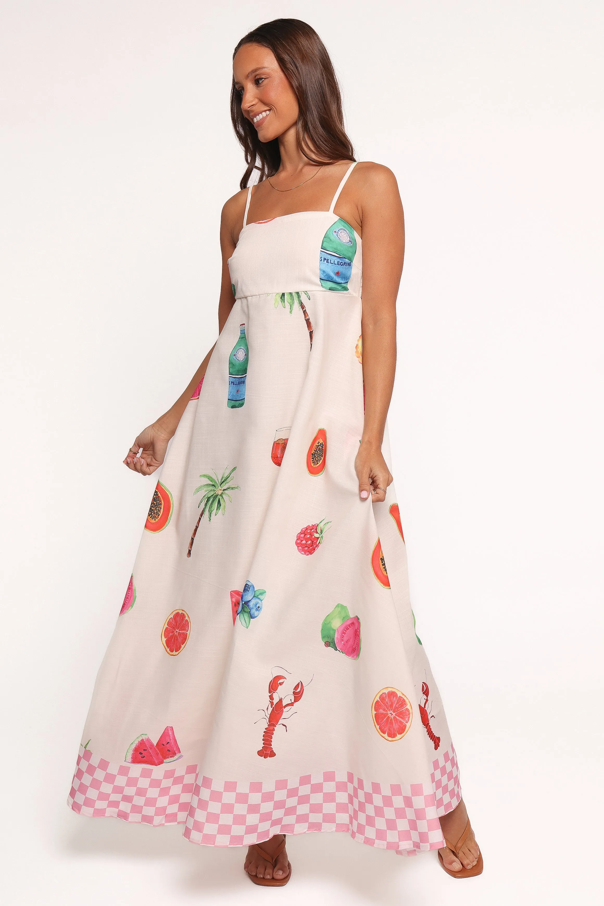 Brea Maxi Dress - Tutti Fruitti Elegant Flow Casual chic dress
