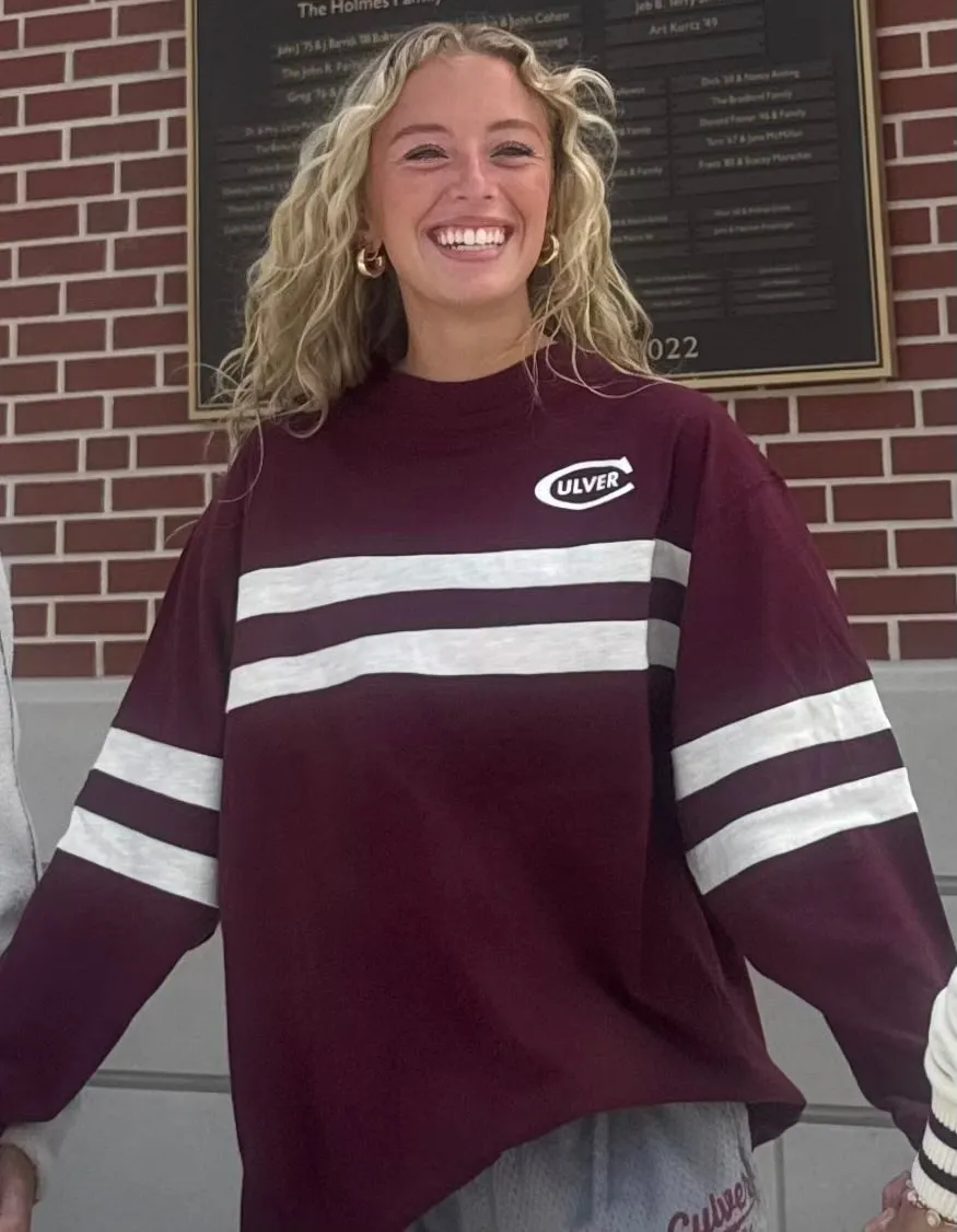 Varsity Long Sleeve - Maroon Simple Comfort Chic Casual Wear