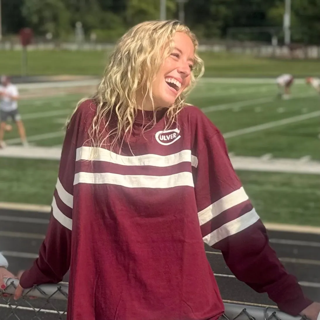 Varsity Long Sleeve - Maroon Quick Drying Printed uniqueness