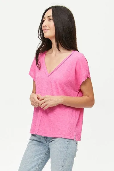 Breathable Wear Design Lizzy V-Neck Tee LayeredSleeveConstruction