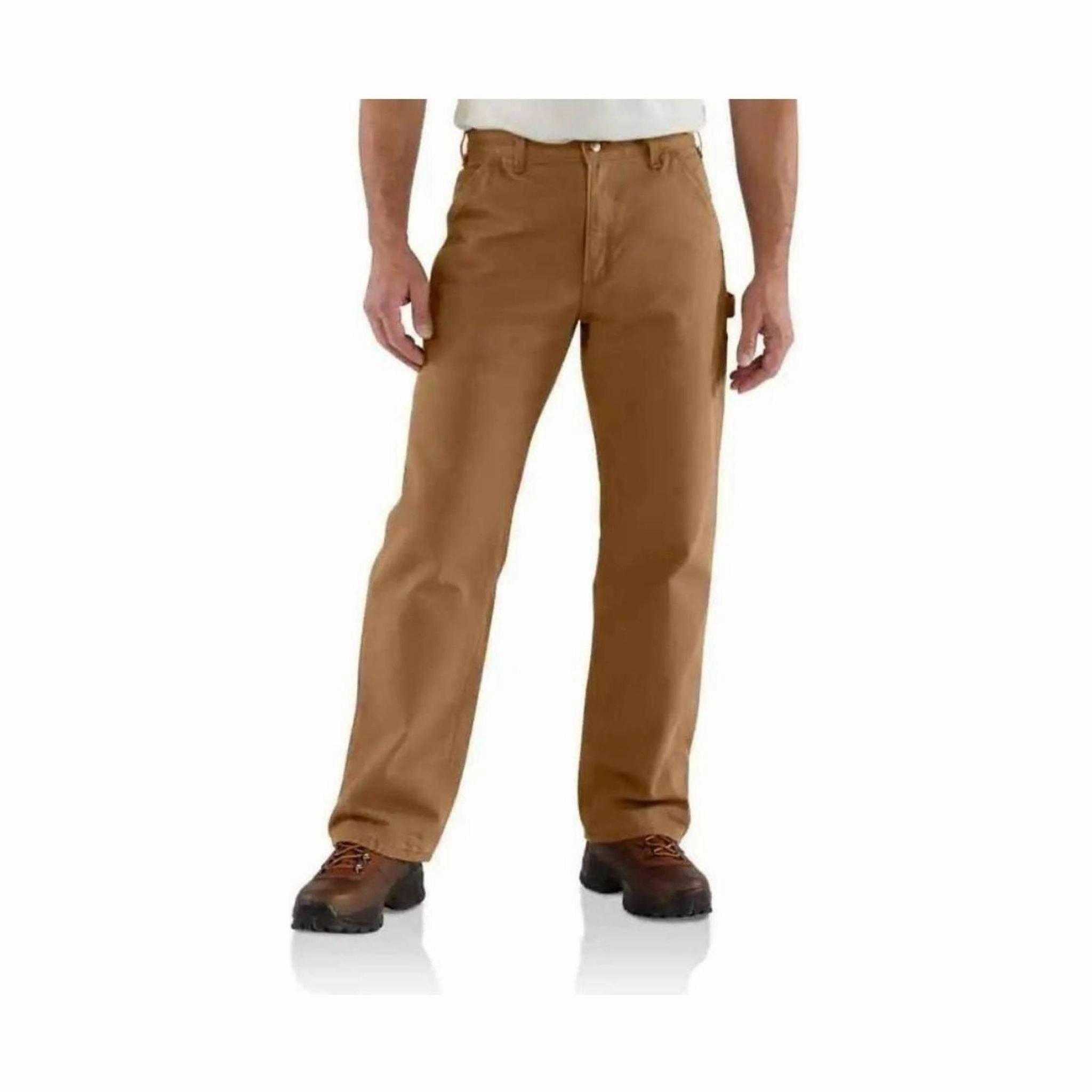 Carhartt Men's Washed Duck Flannel Lined Dungaree - Brown All-Purpose Comfort