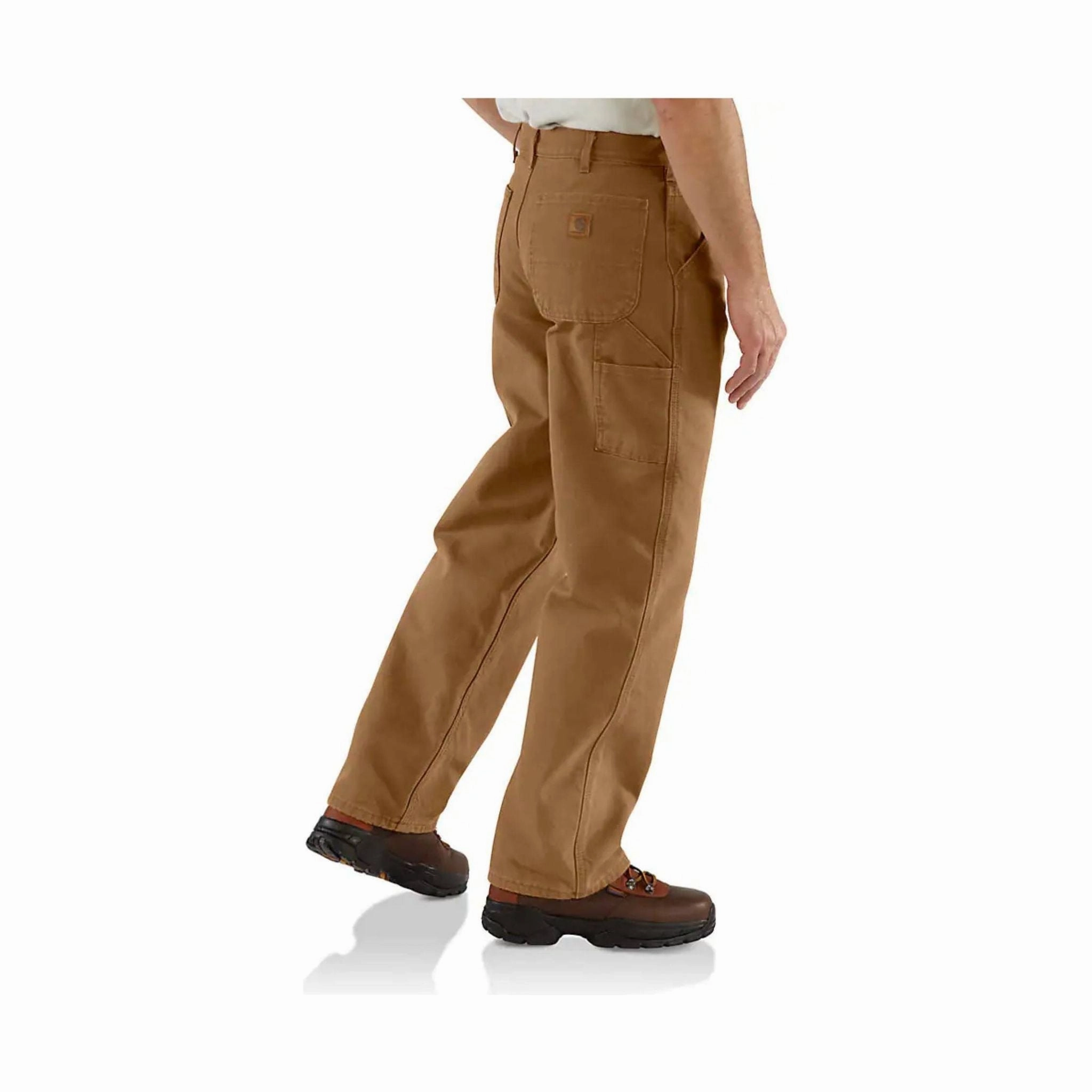 Carhartt Men's Washed Duck Flannel Lined Dungaree - Brown Trendy Comfort Rubberized grip