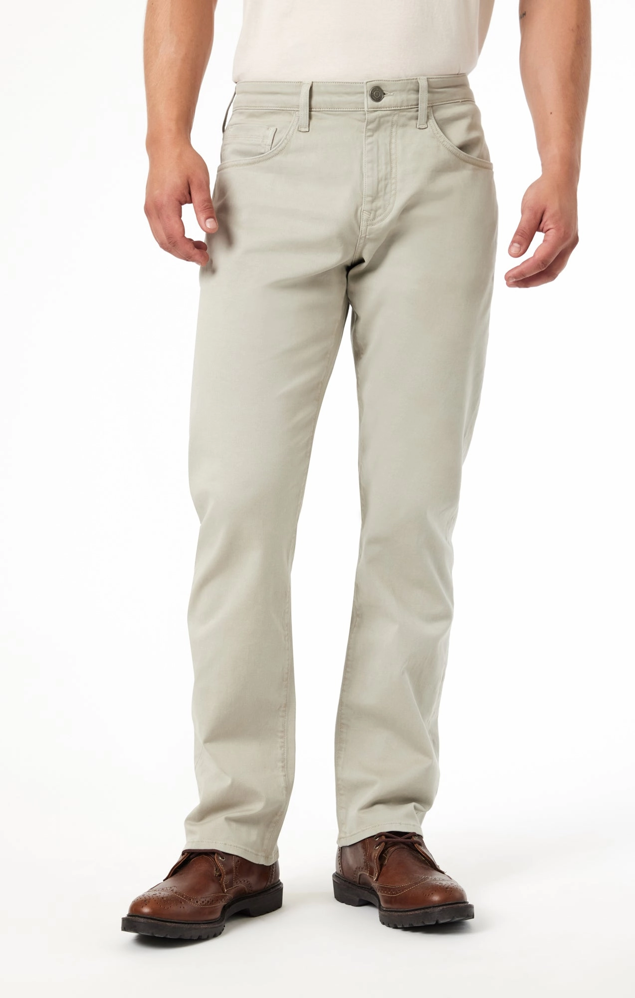 MATT RELAXED STRAIGHT LEG IN SILVER CASUAL TWILL Sporty Comfort Wear ripstop fabric