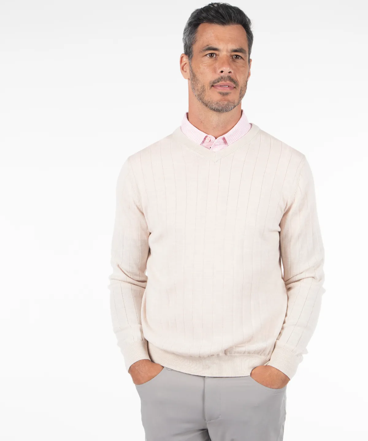No Fuss Signature Merino V-neck Pullover Sweater
