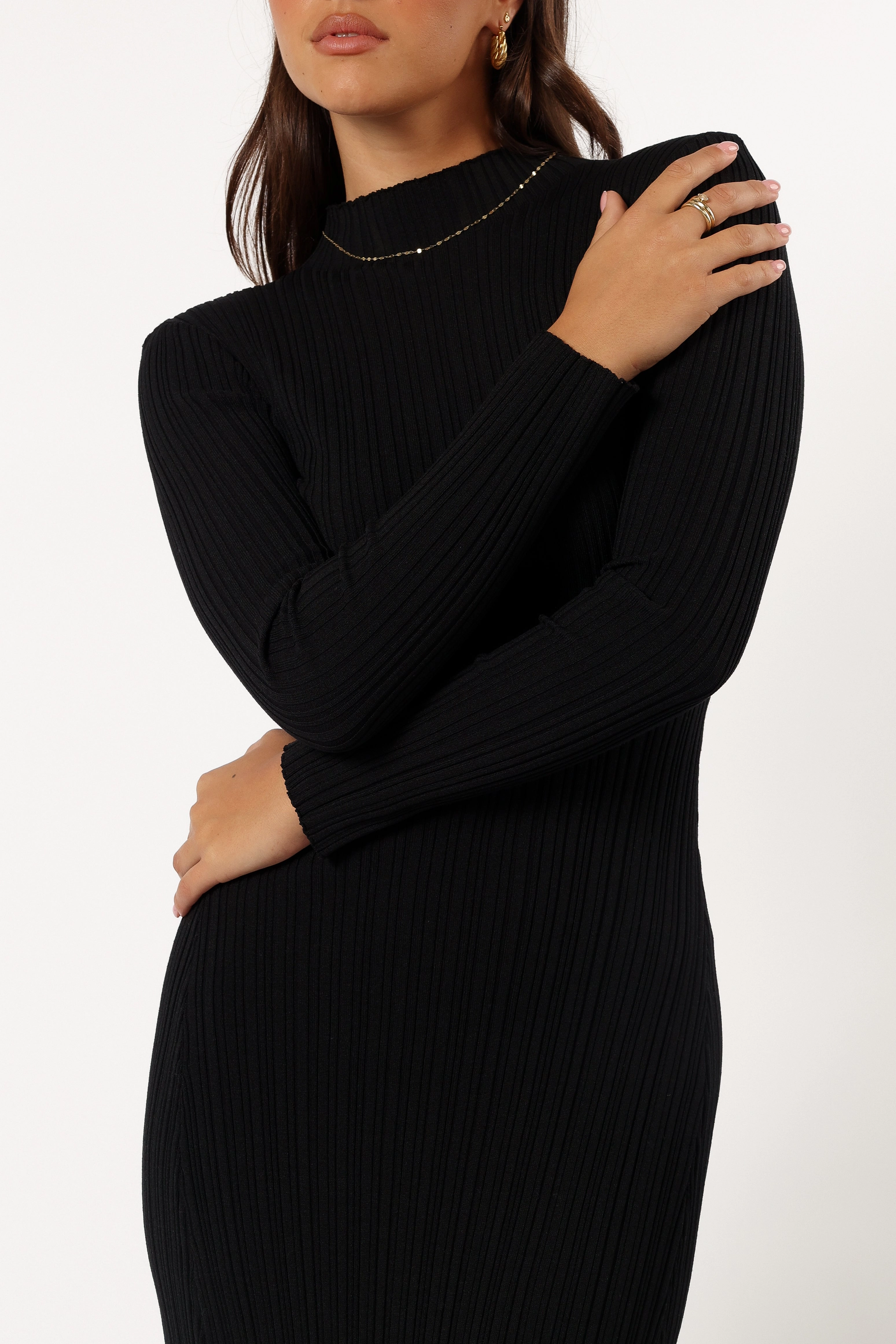 Briar Long Sleeve Dress - Black Relax Piece Shine Soft