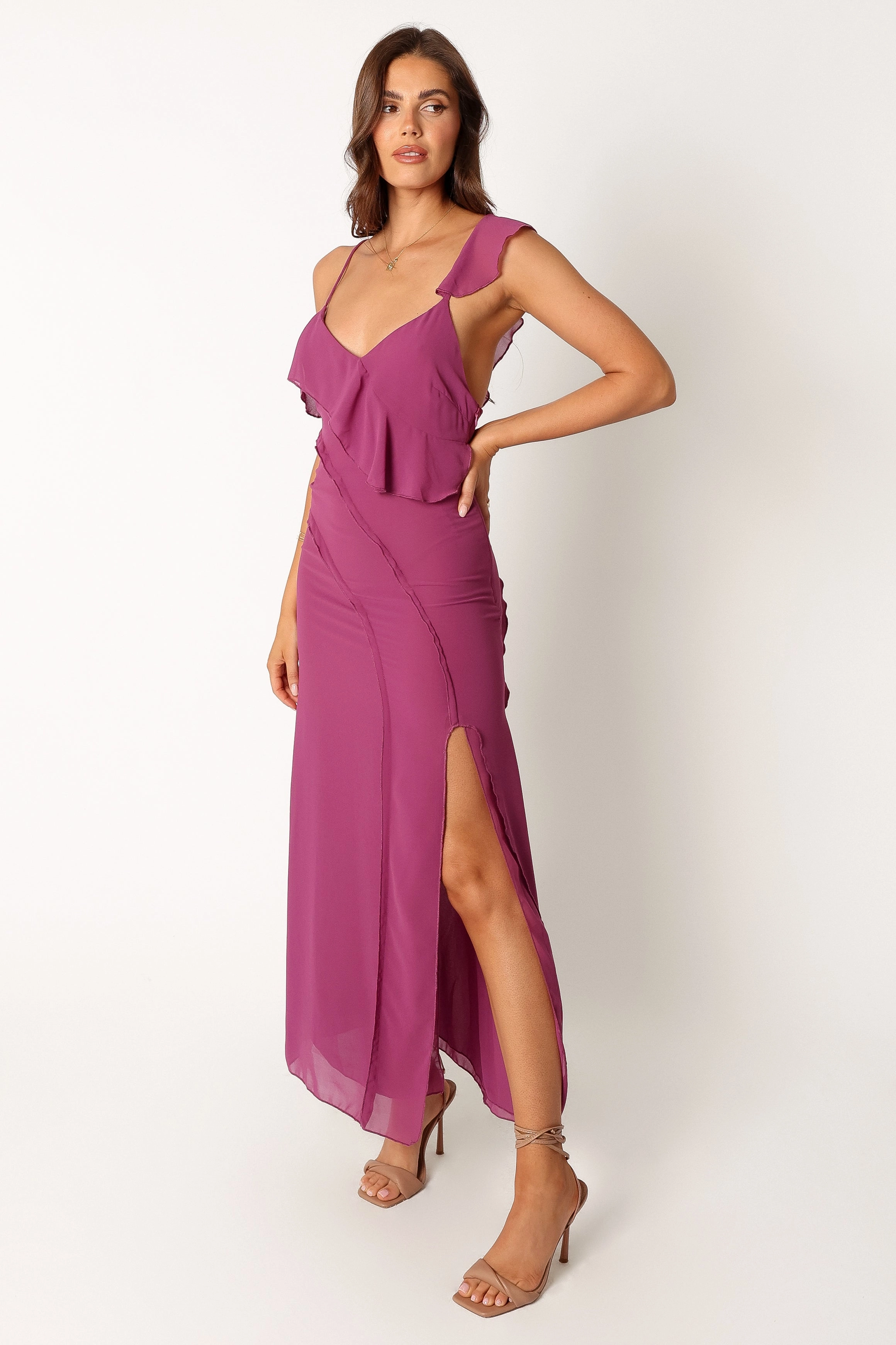 Stephy Maxi Dress - Purple Velvet-Edge All weather