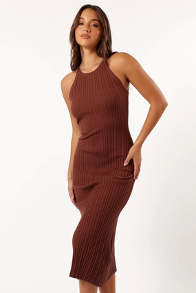Wedding Style Abrasion-resistant Brighton Maxi Dress - Chocolate Brown