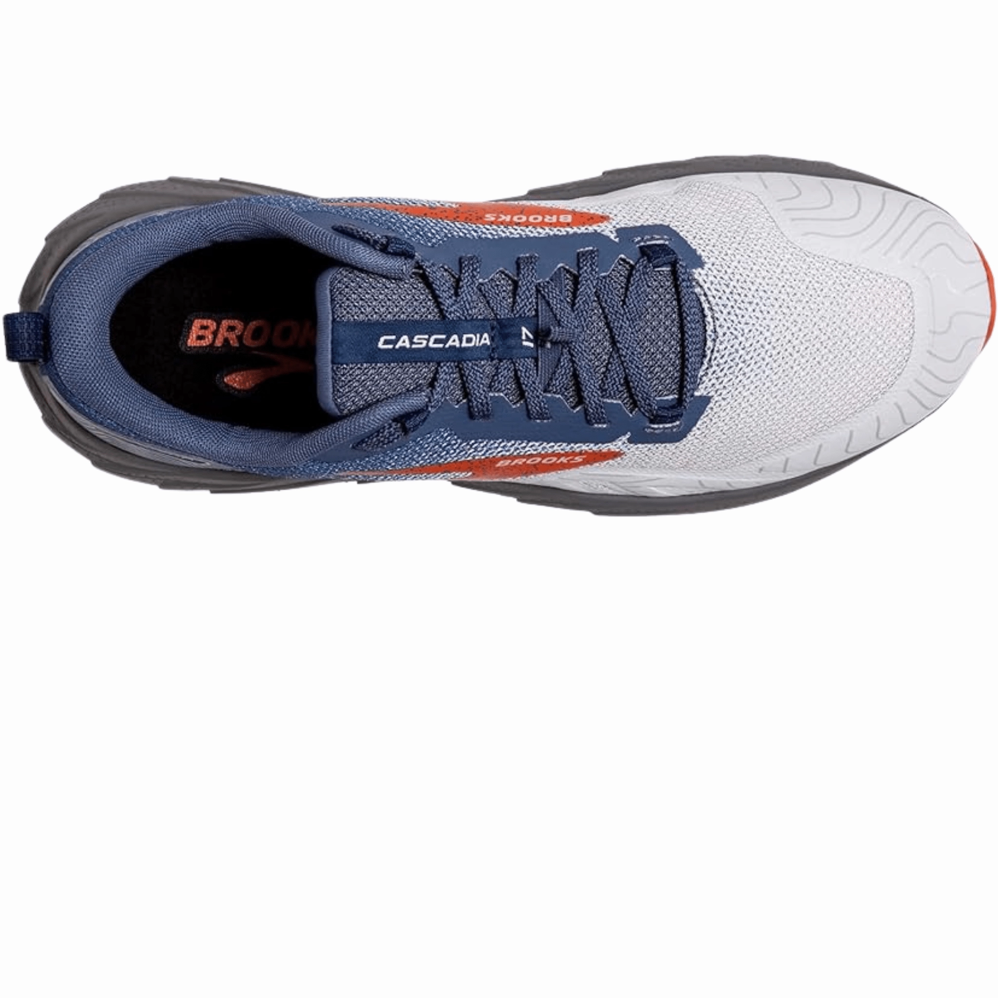 Brooks Men's Cascadia 17 Trail Running Shoes - Blue/Navy/Firecracker Sporty Fit Bold Design