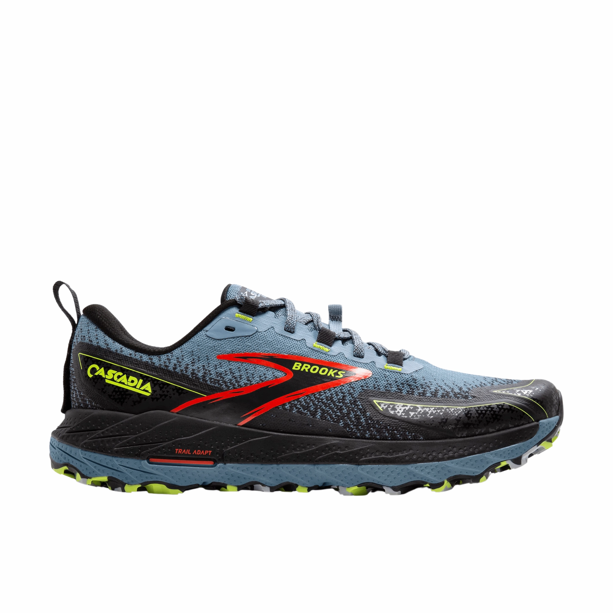 Brooks Men's Cascadia 18 Trail Running Shoe - Citadel/Ebony/Lime Everyday Flex